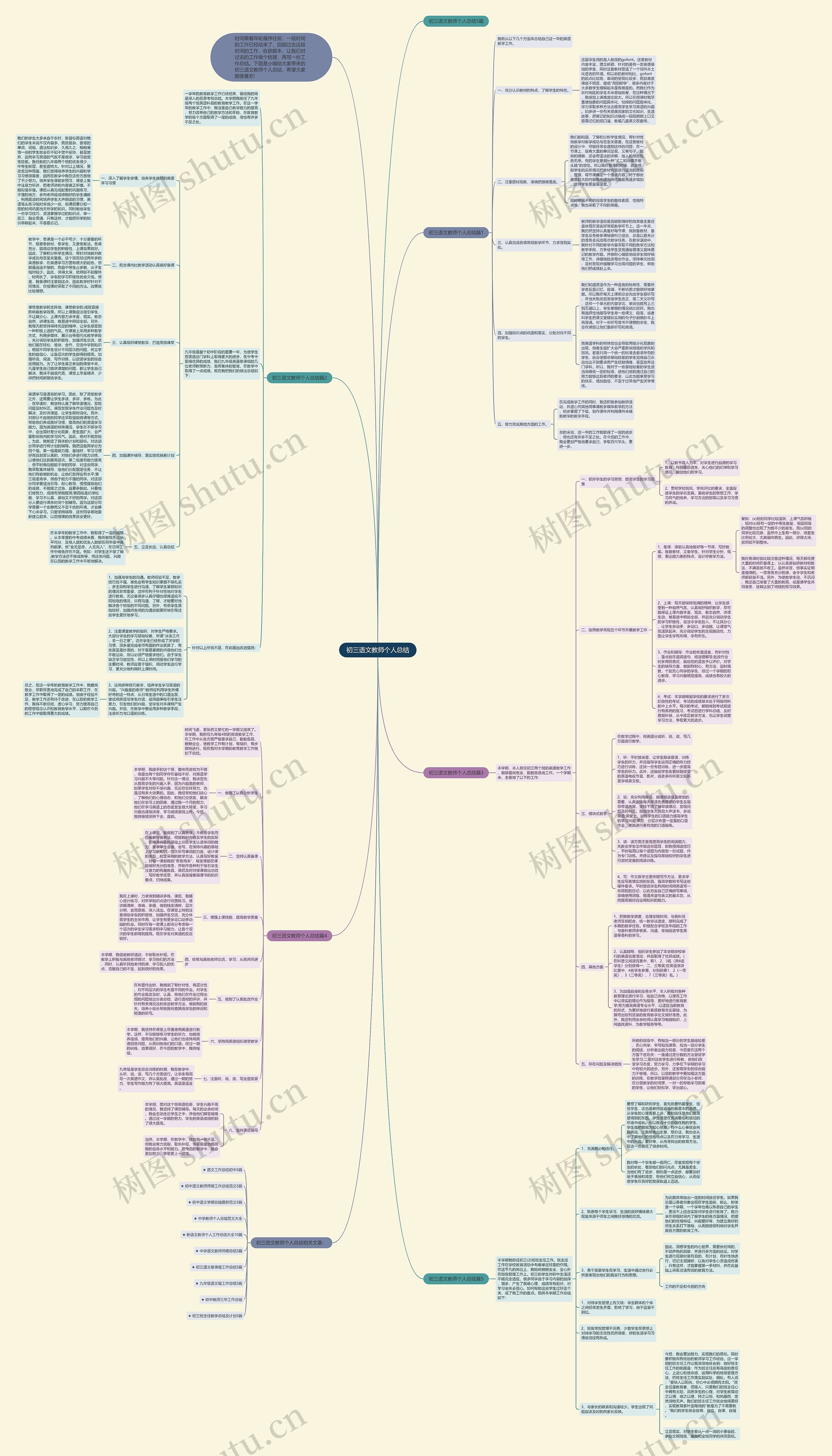 初三语文教师个人总结思维导图