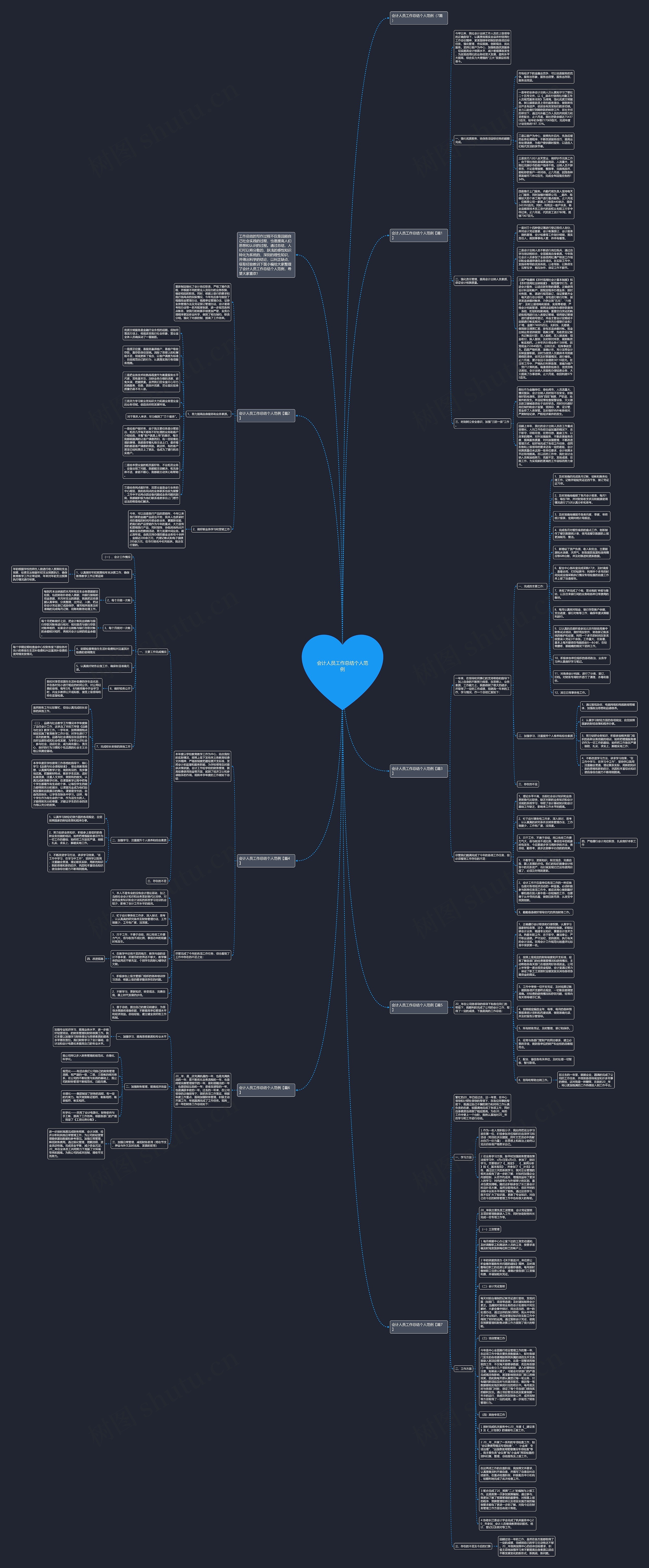 会计人员工作总结个人范例思维导图