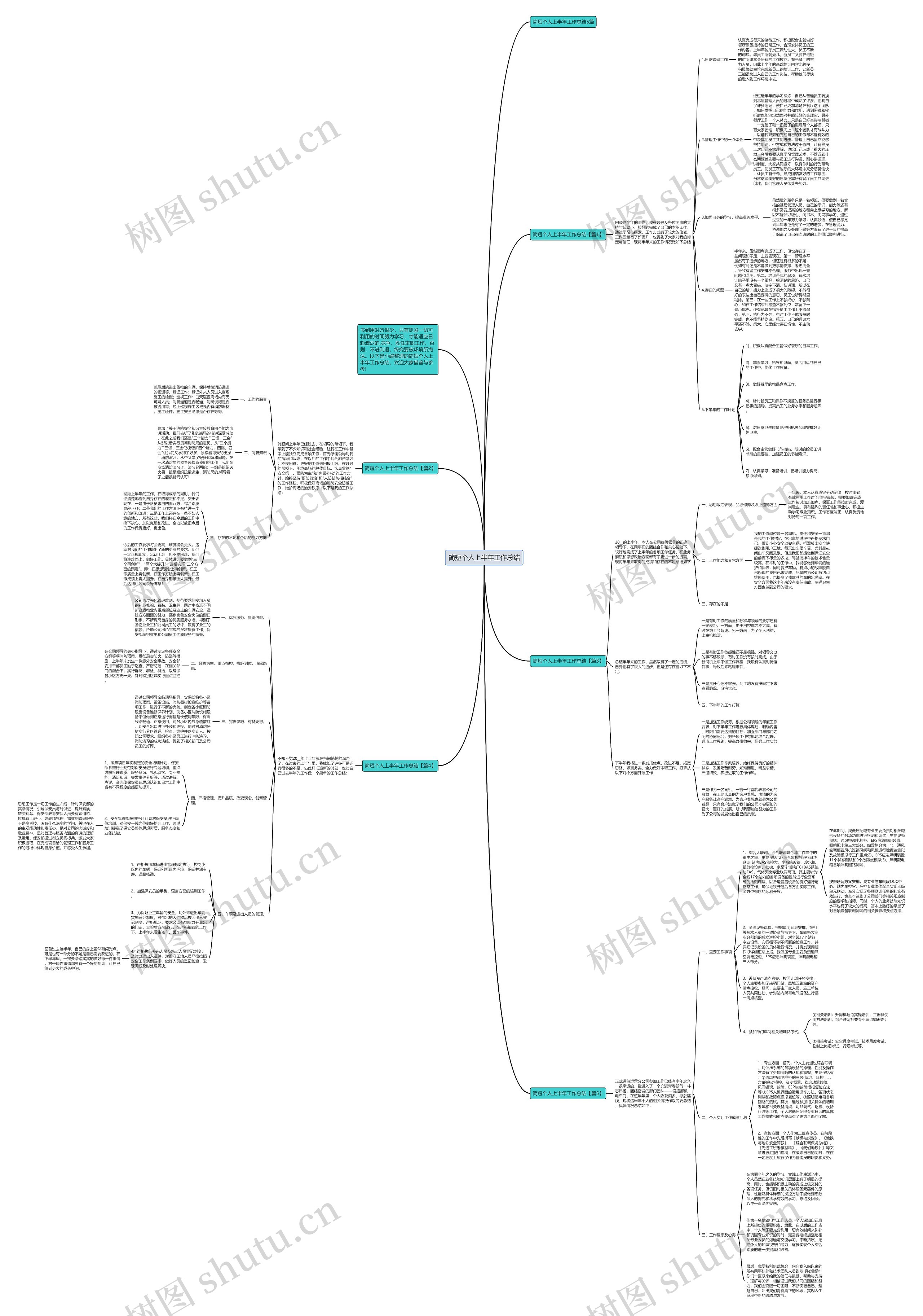 简短个人上半年工作总结思维导图