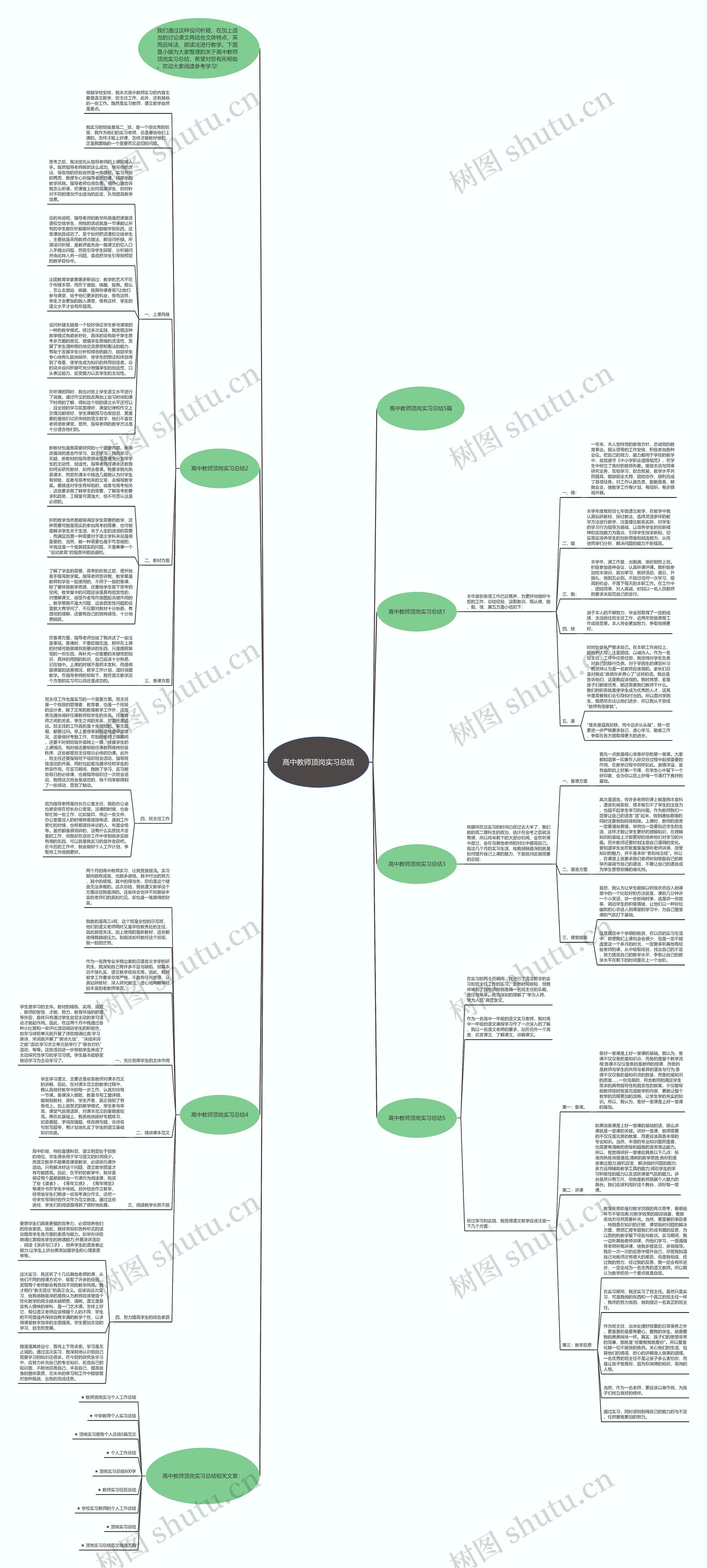 高中教师顶岗实习总结思维导图