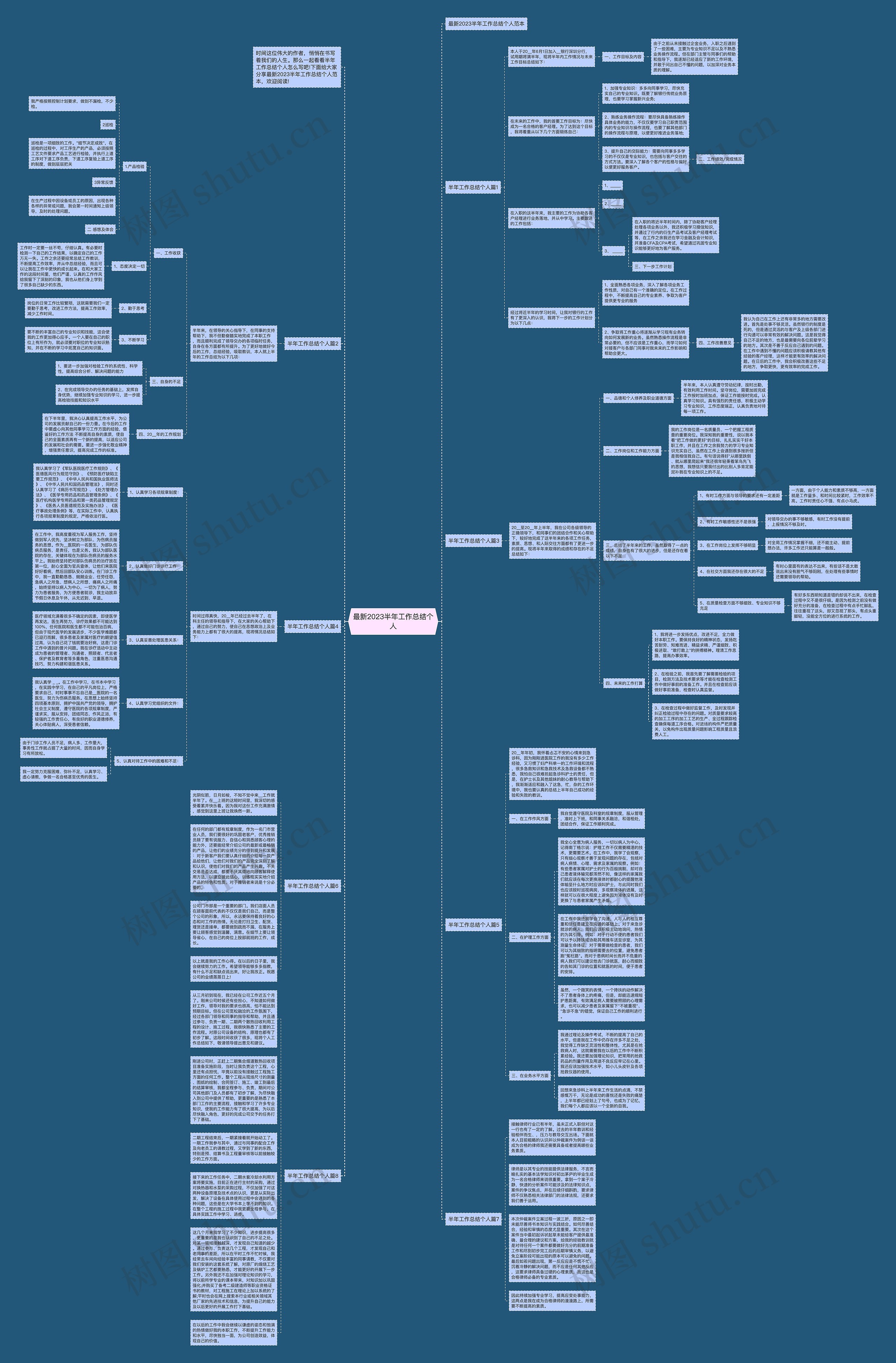 最新2023半年工作总结个人思维导图