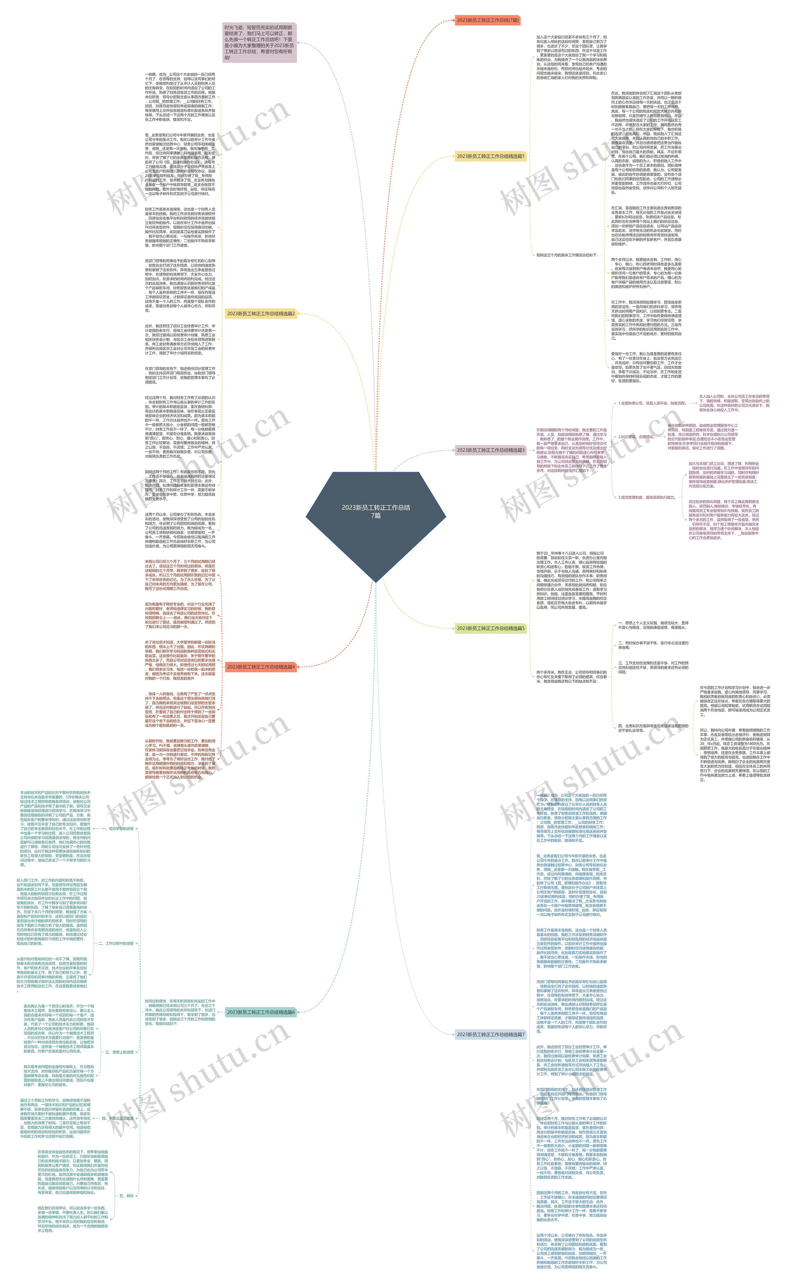 2023新员工转正工作总结7篇思维导图