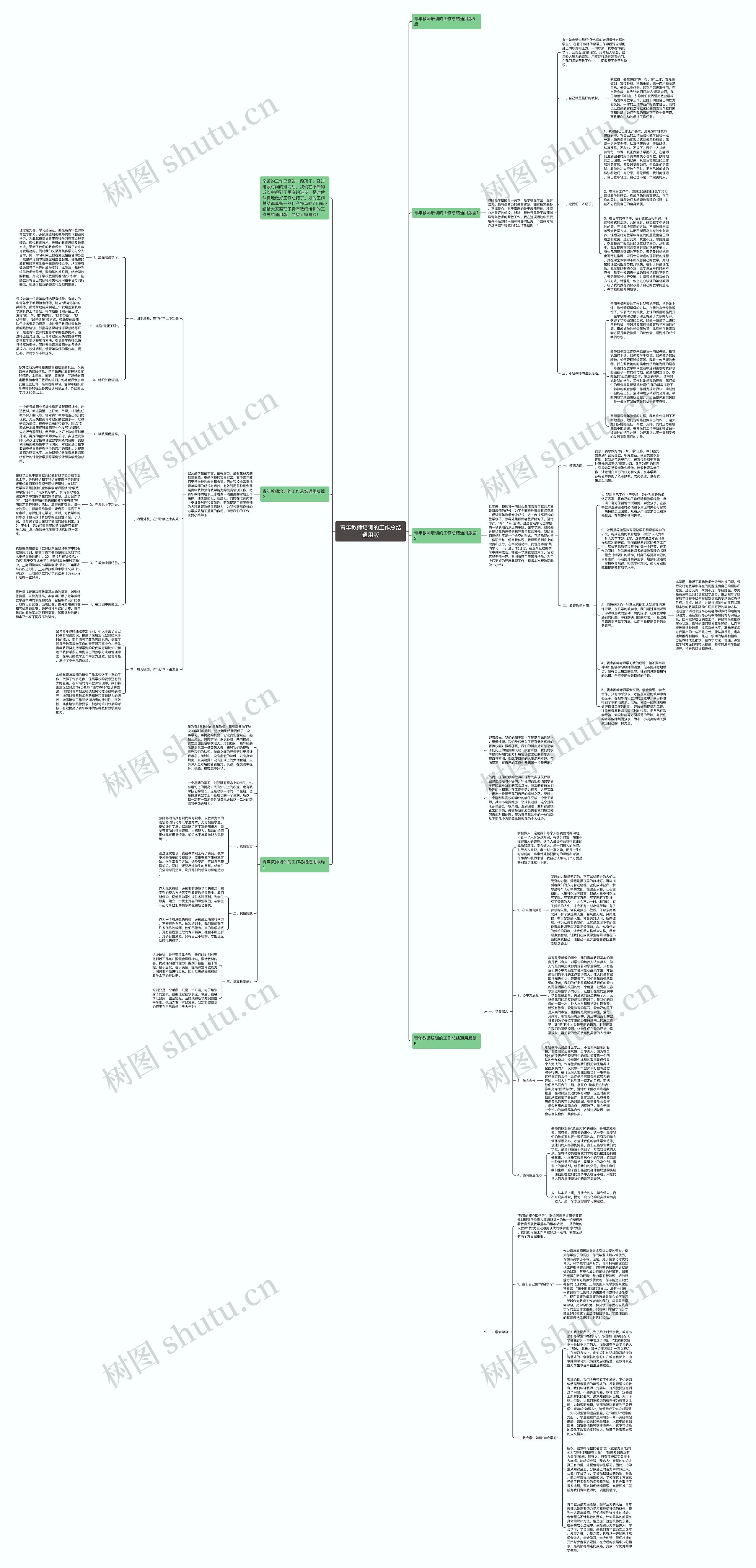 青年教师培训的工作总结通用版思维导图高清图 青年教师培训的工作总结通用版思维导图