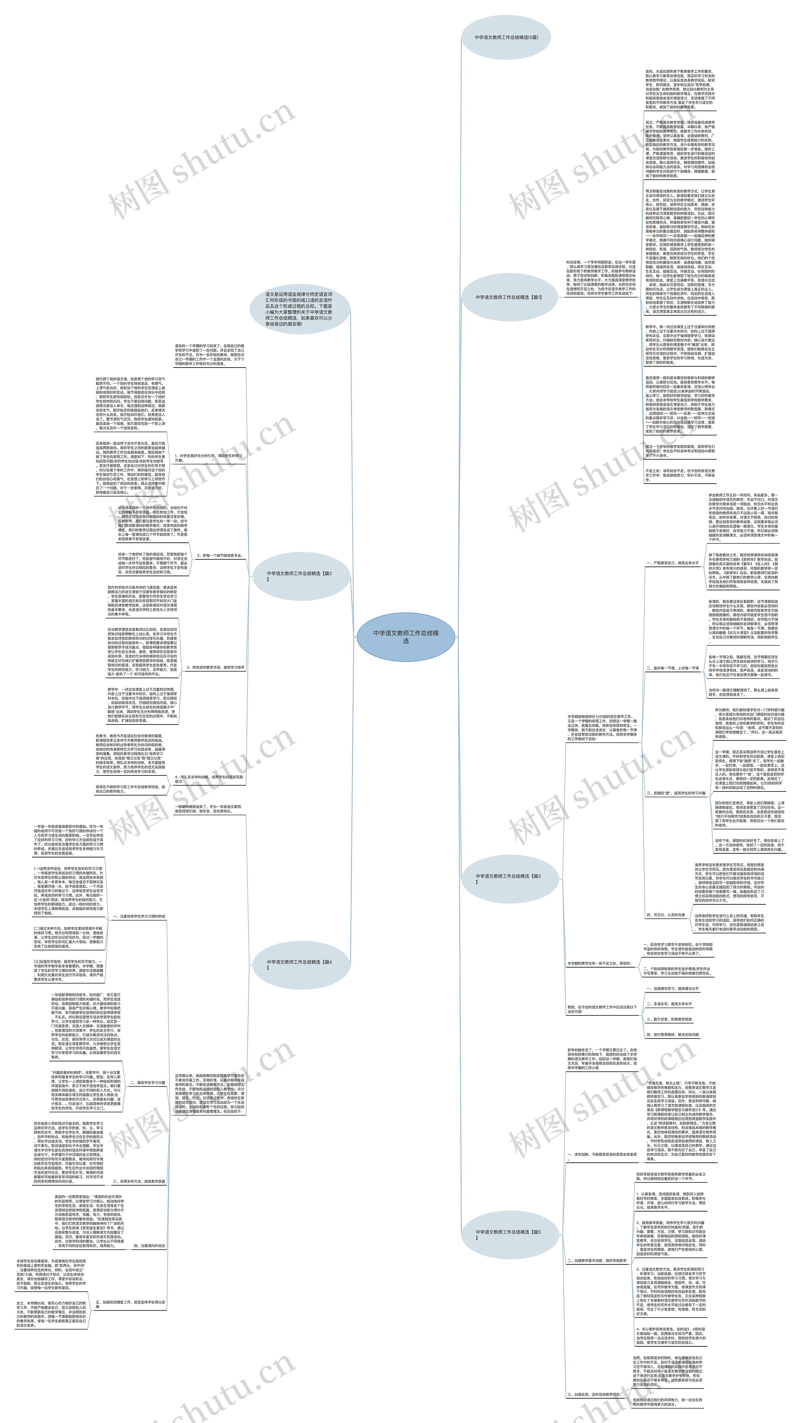 中学语文教师工作总结精选思维导图