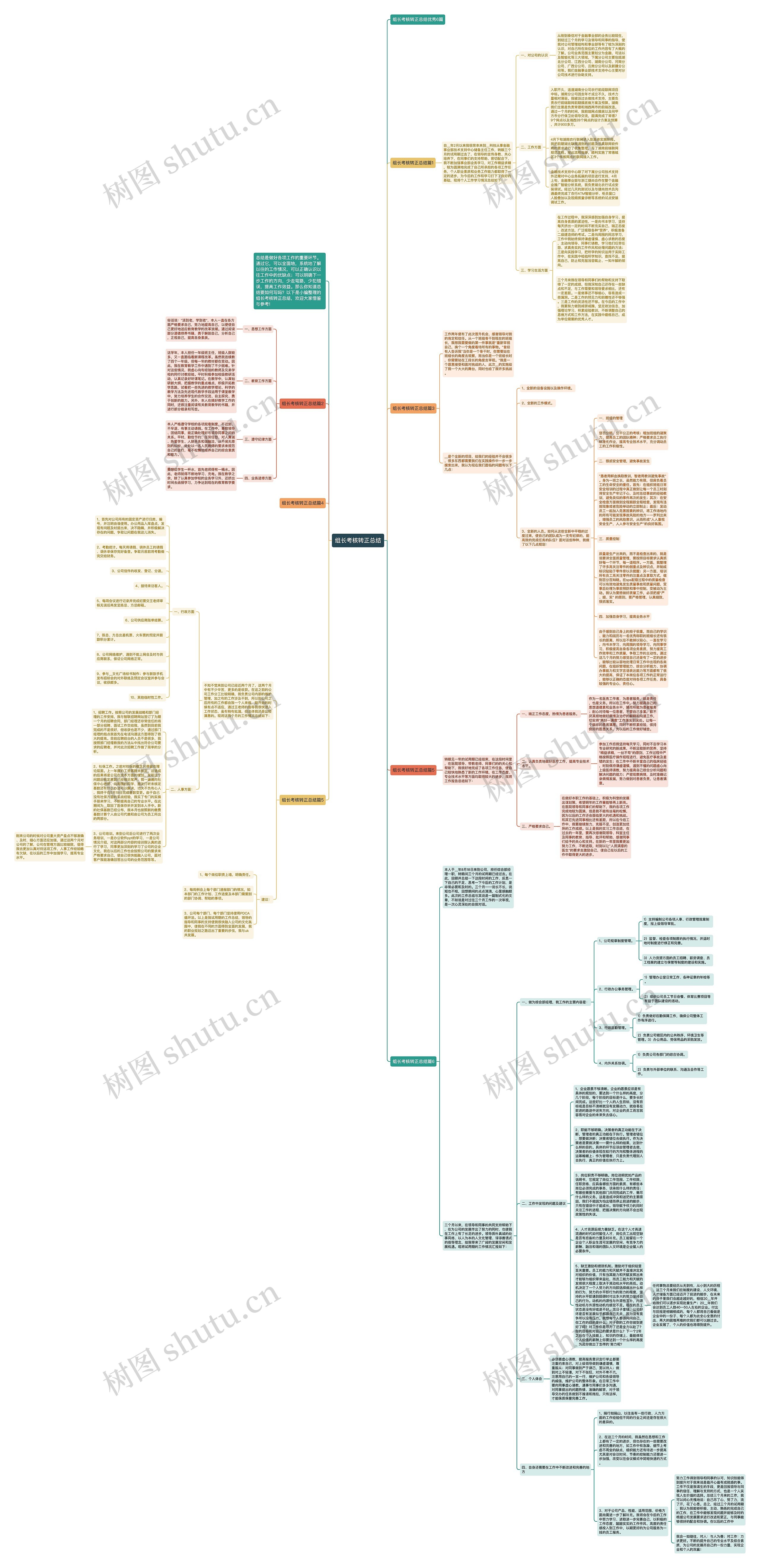 组长考核转正总结思维导图