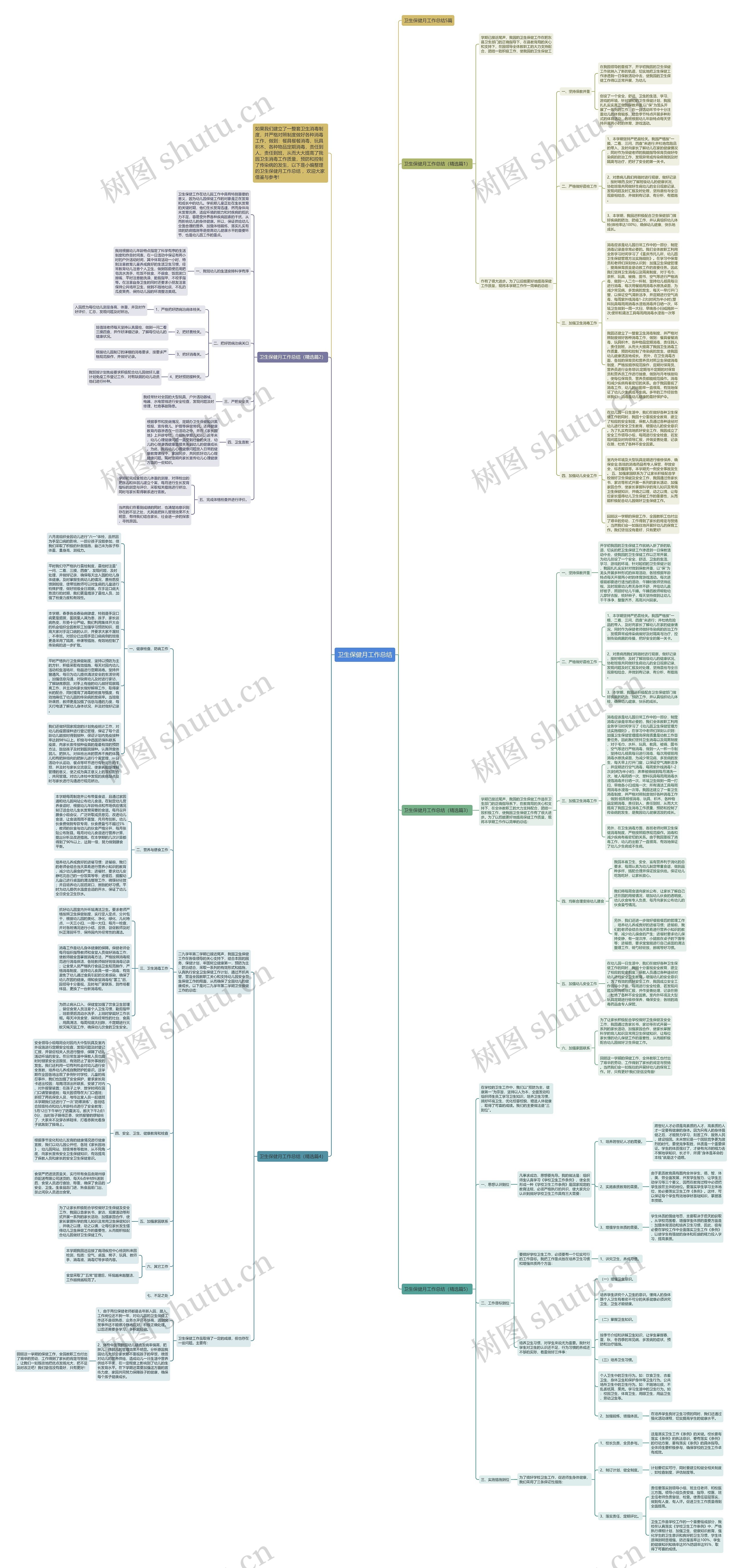 卫生保健月工作总结思维导图