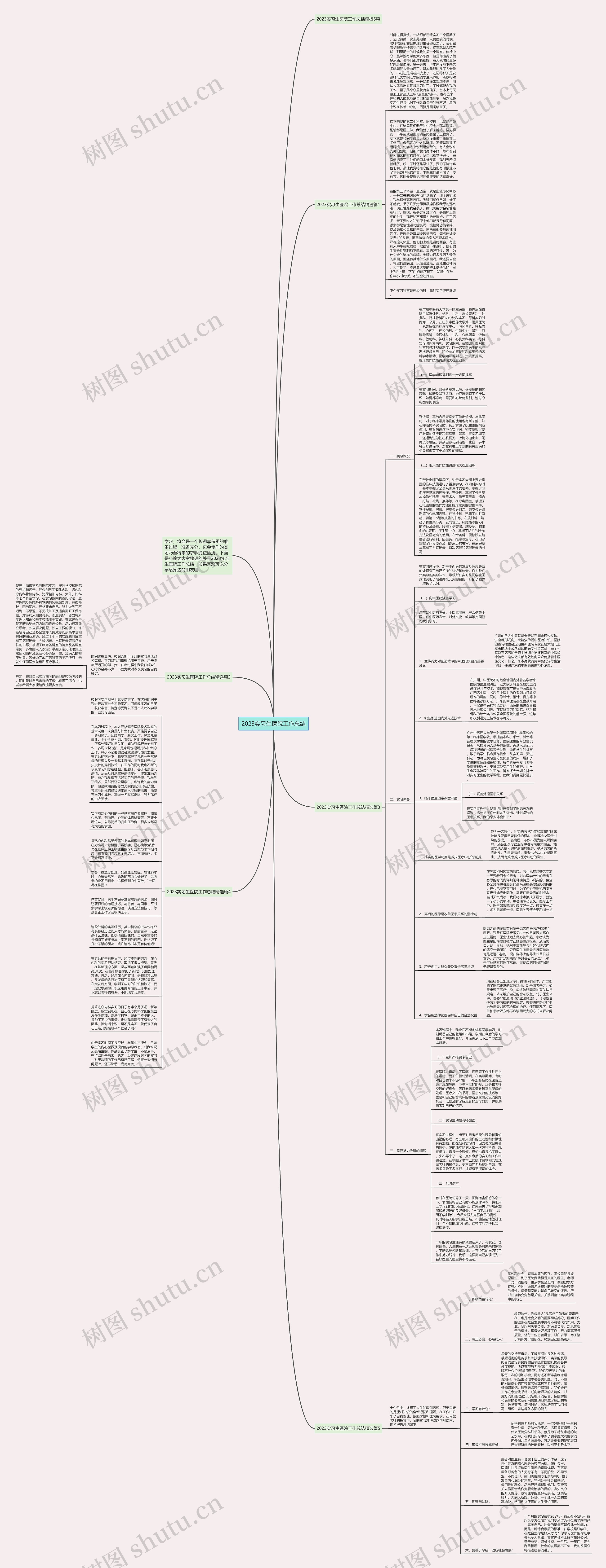 2023实习生医院工作总结思维导图