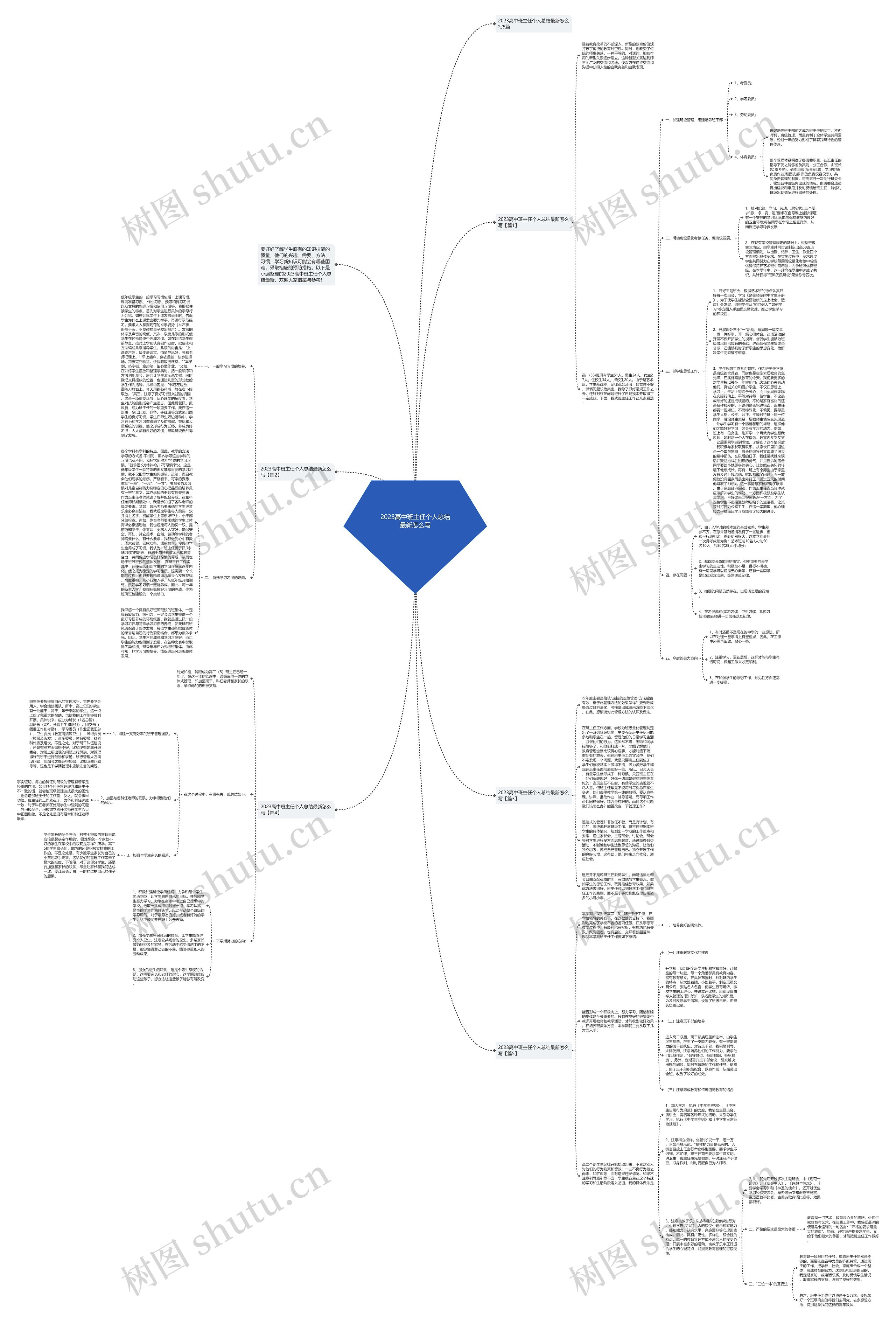 2023高中班主任个人总结最新怎么写思维导图