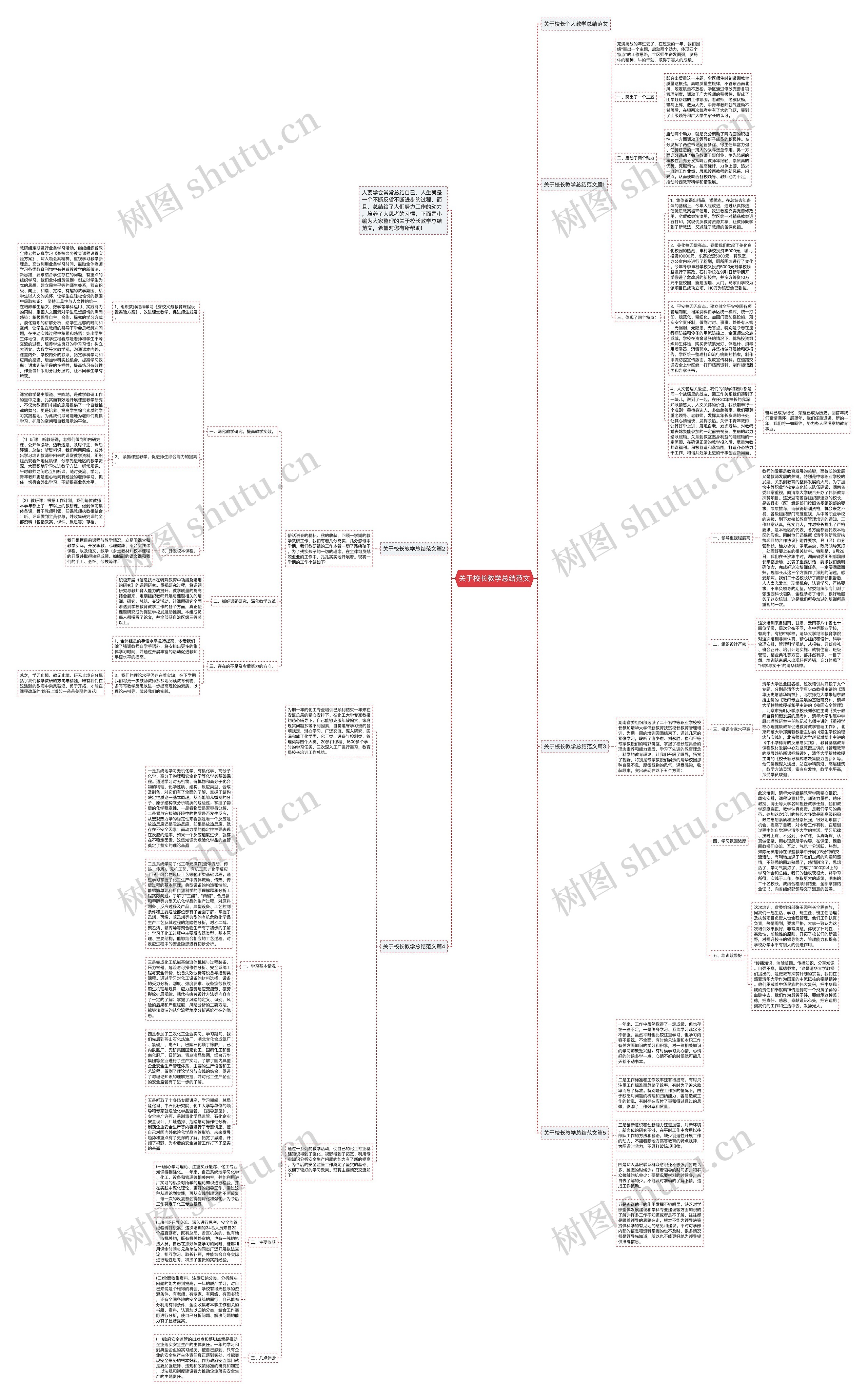 关于校长教学总结范文思维导图