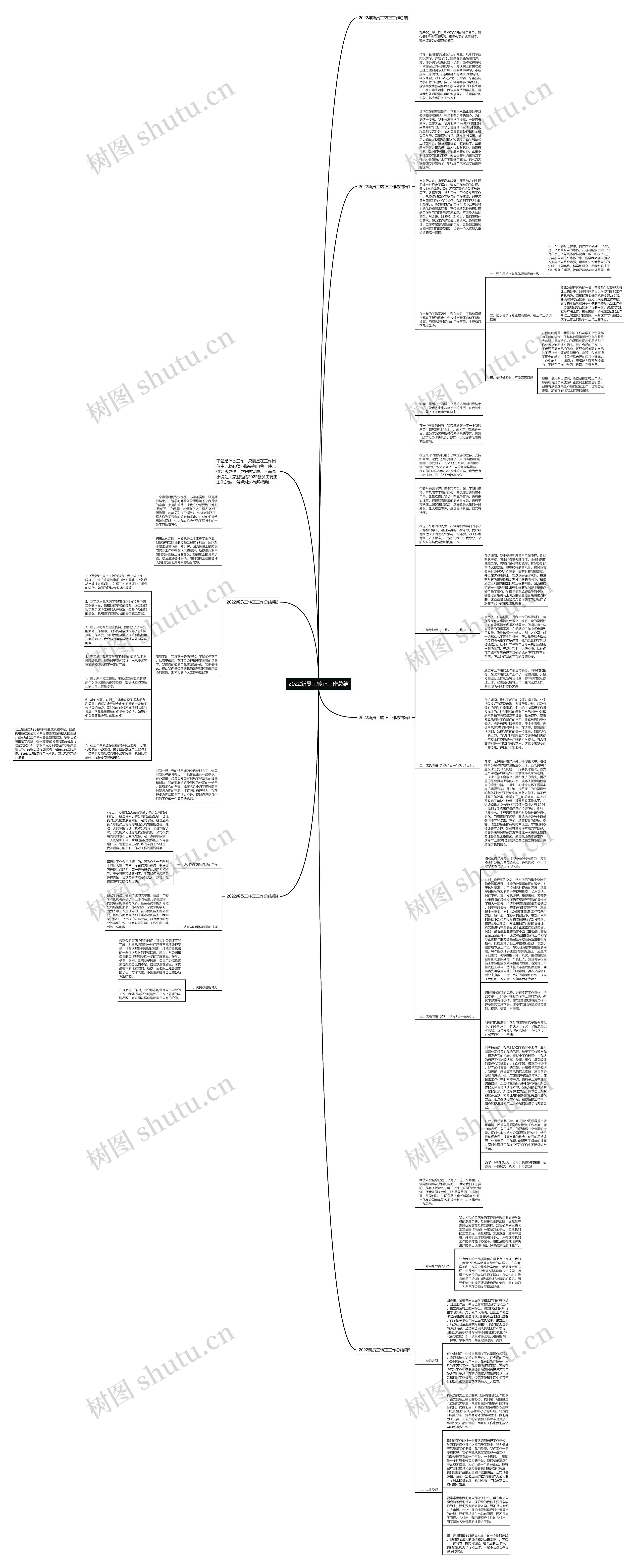 2022新员工转正工作总结思维导图