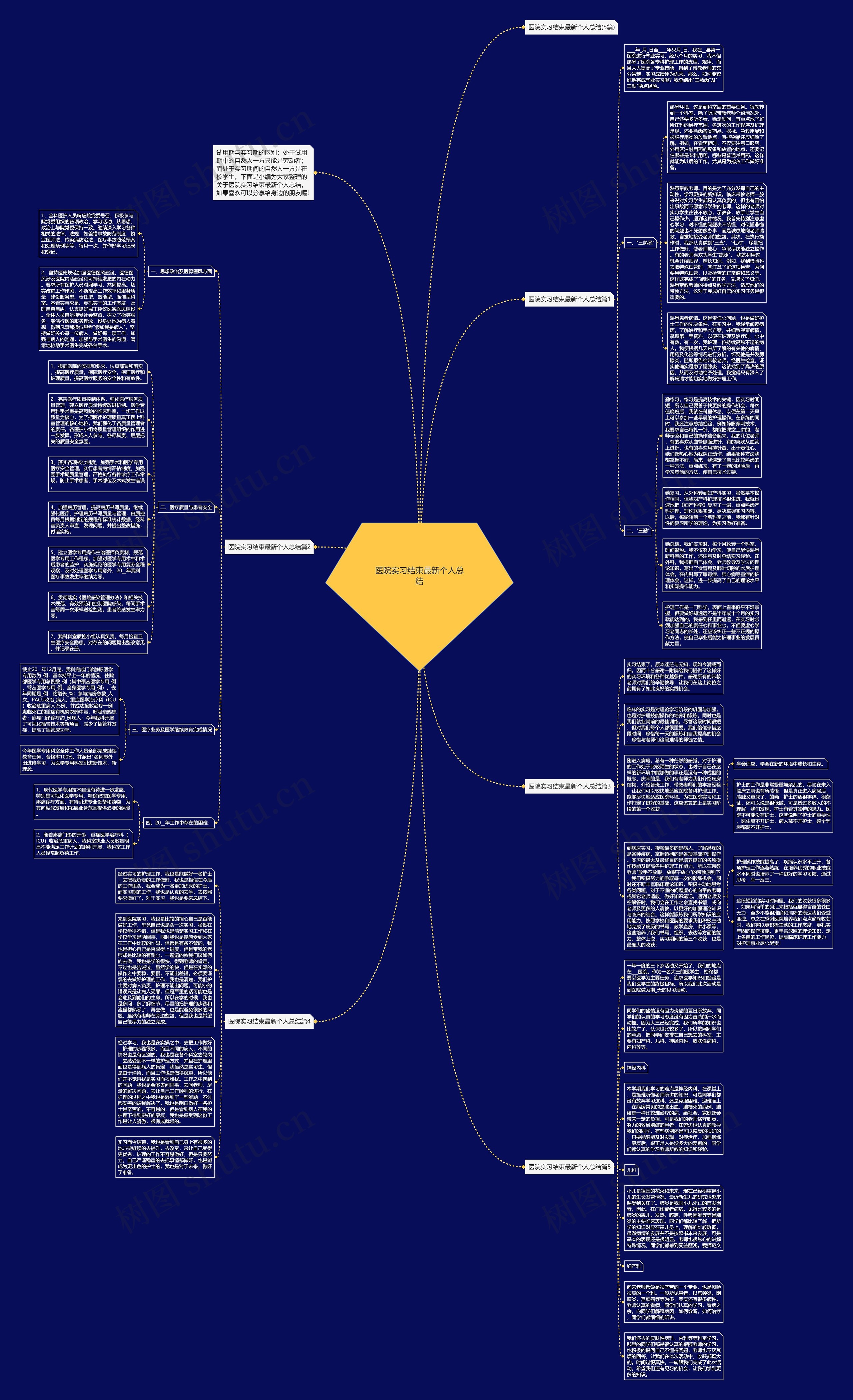 医院实习结束最新个人总结思维导图