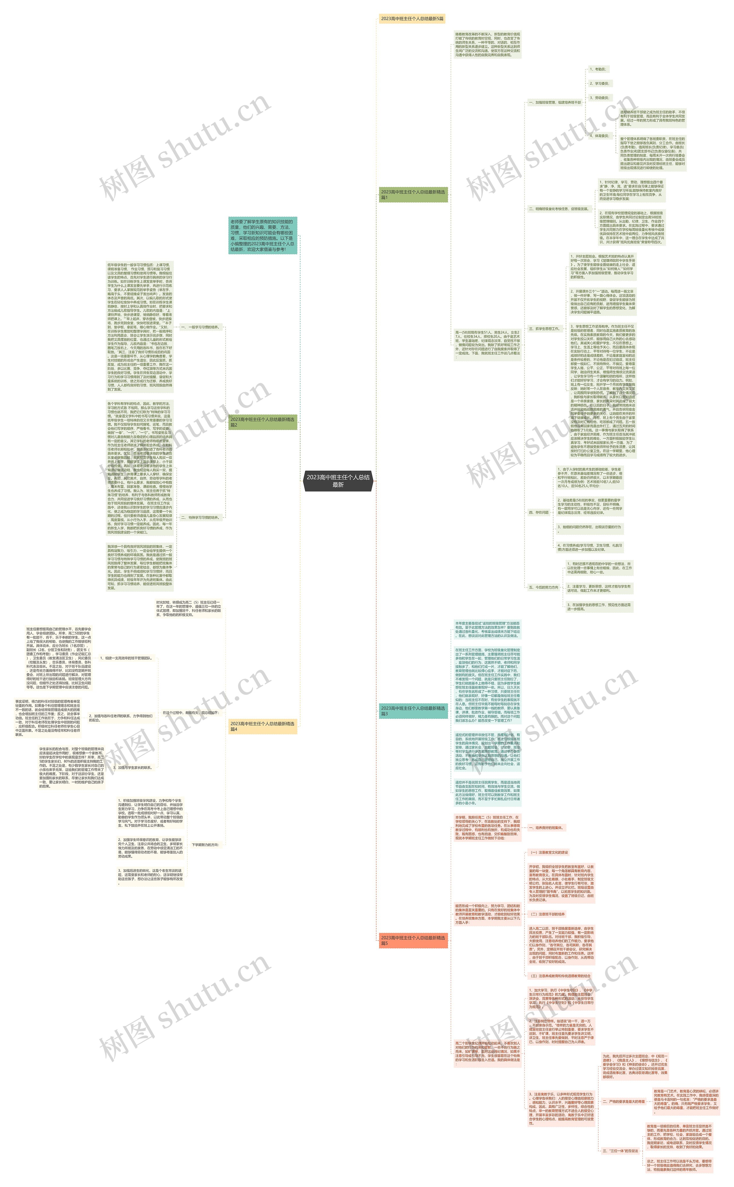 2023高中班主任个人总结最新思维导图