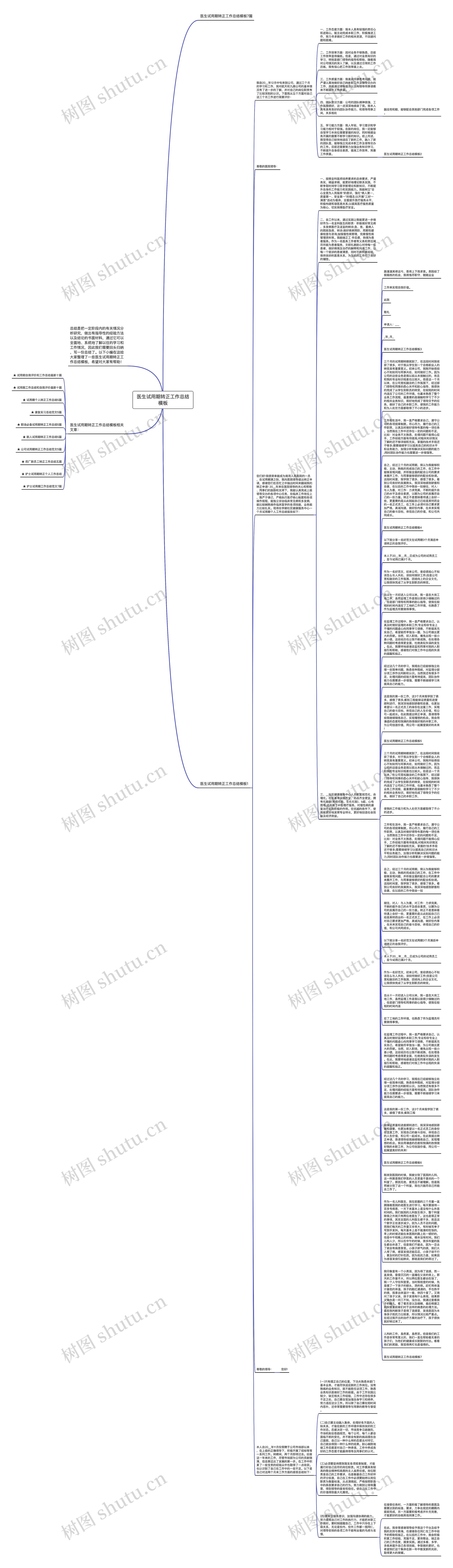 医生试用期转正工作总结思维导图高清图 医生试用期转正工作总结思维导图