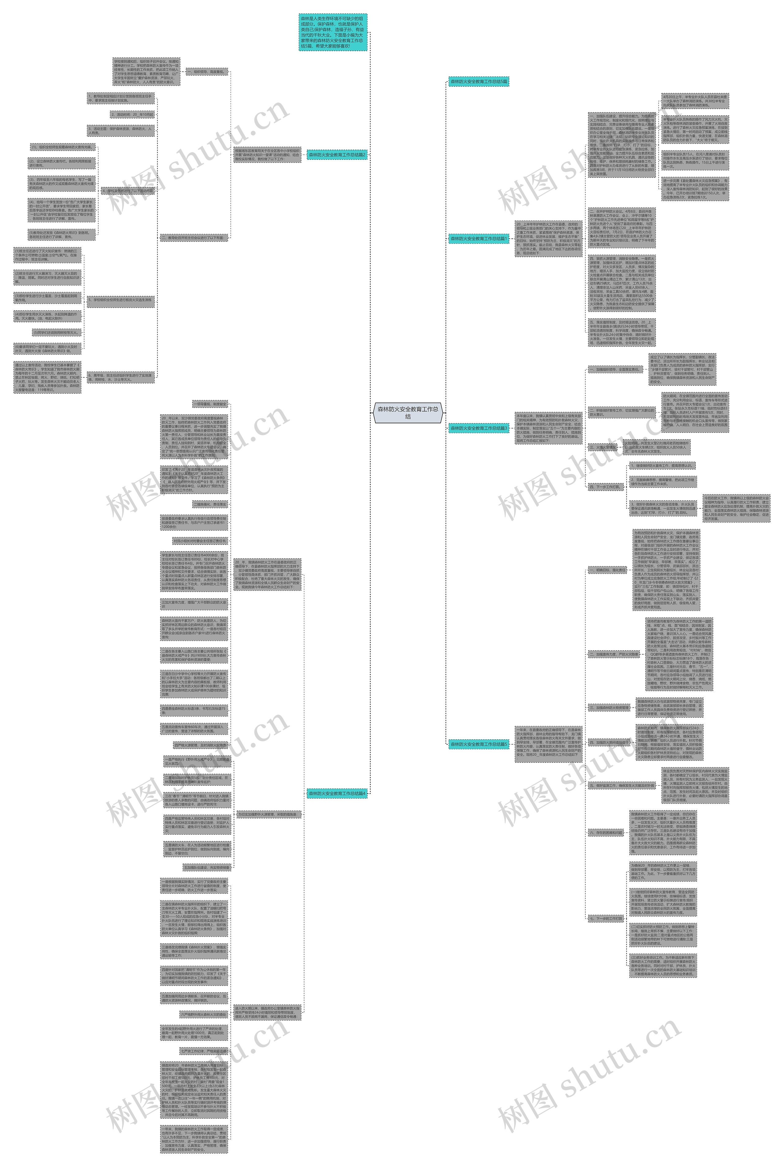 森林防火安全教育工作总结思维导图