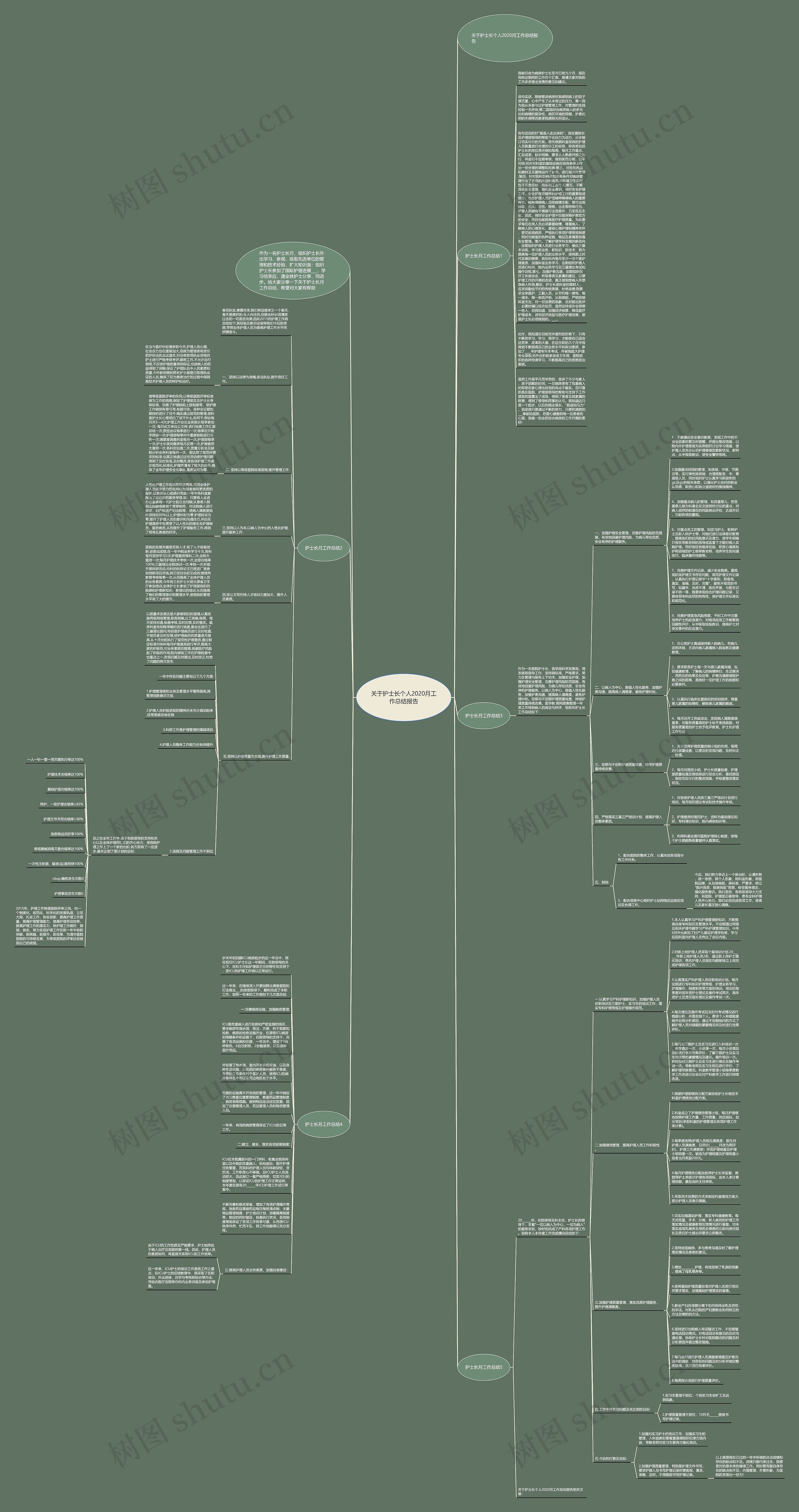 关于护士长个人2020月工作总结报告思维导图