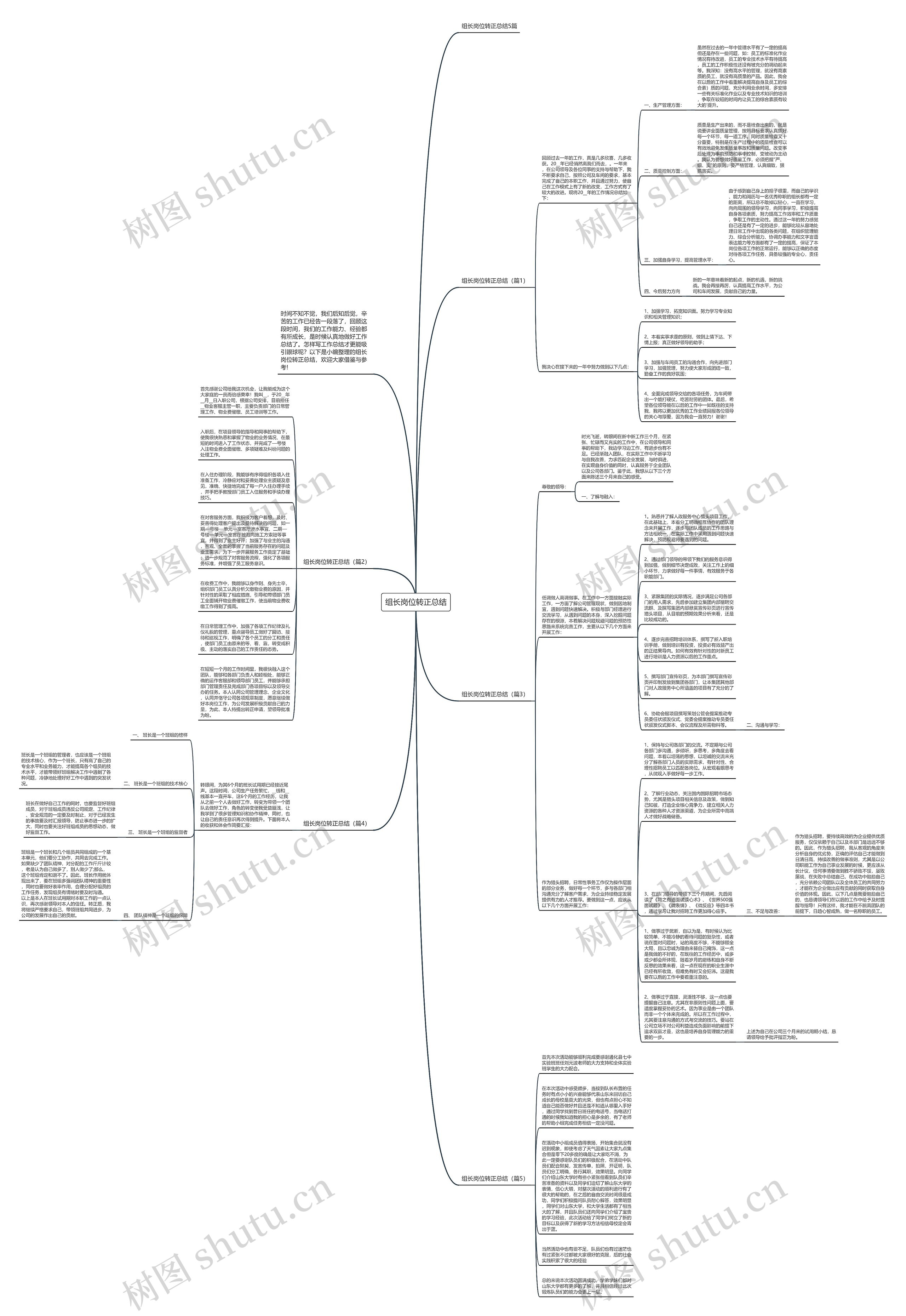 组长岗位转正总结思维导图