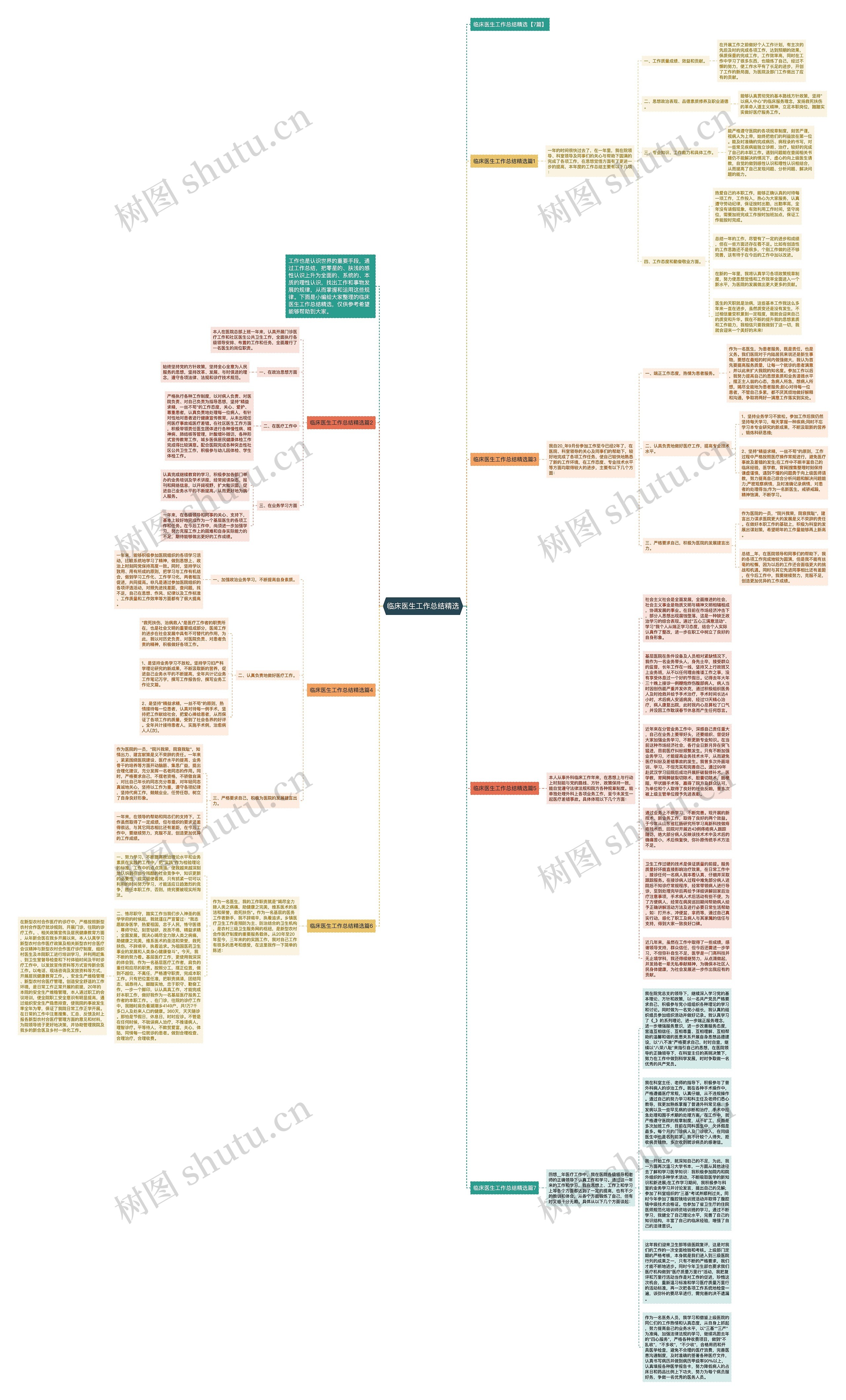 临床医生工作总结精选思维导图