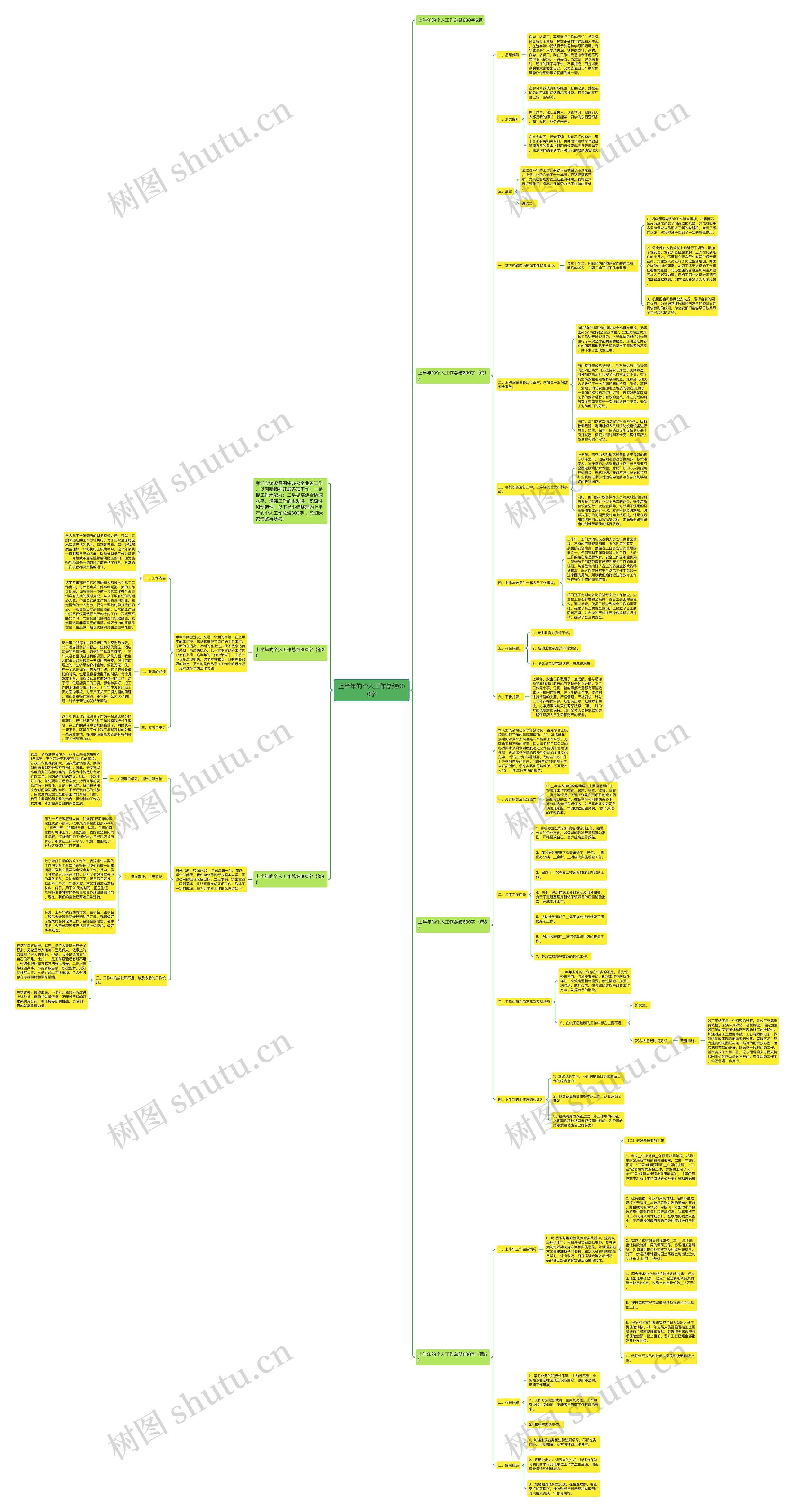 上半年的个人工作总结600字思维导图
