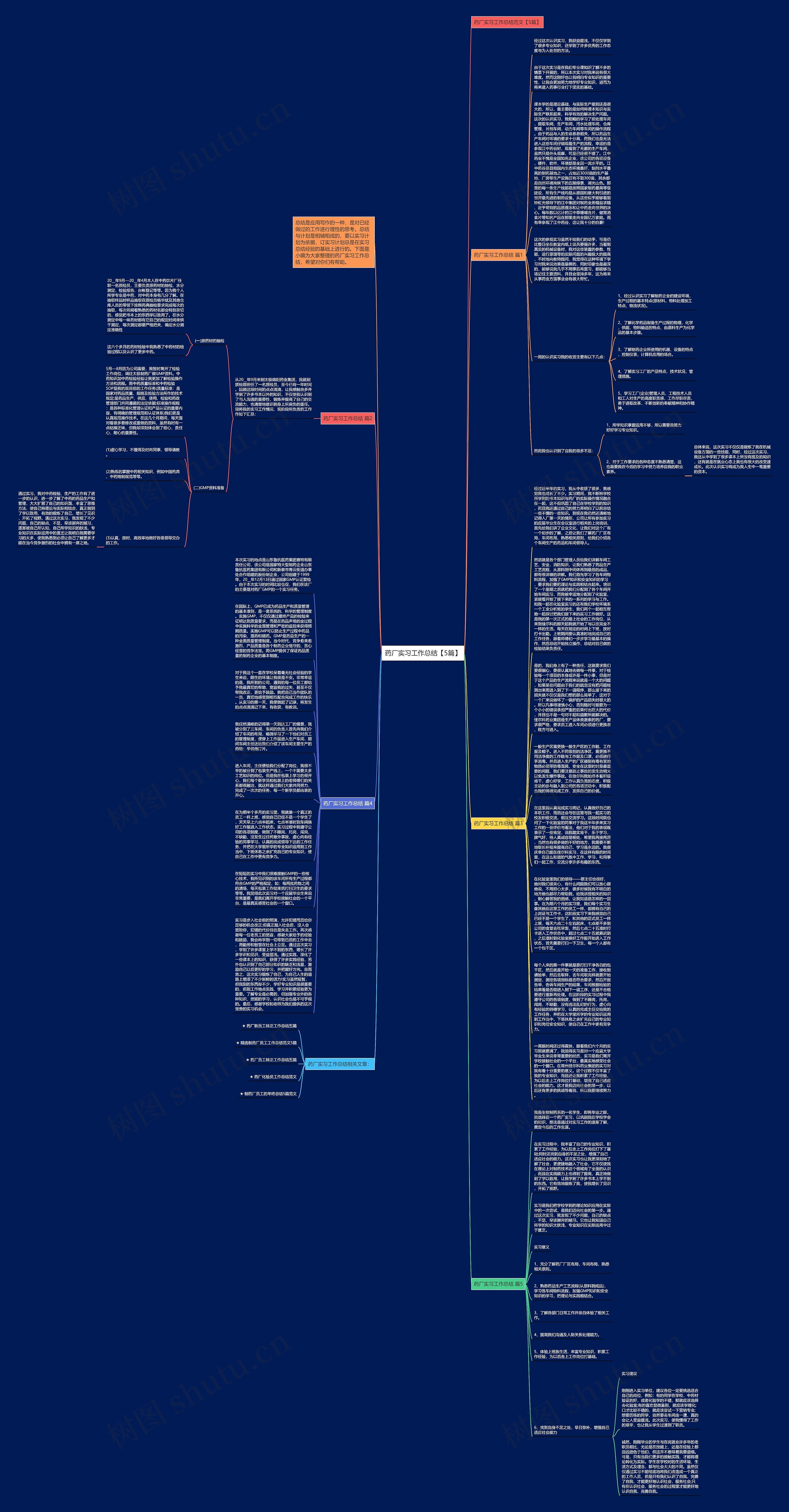 药厂实习工作总结【5篇】思维导图