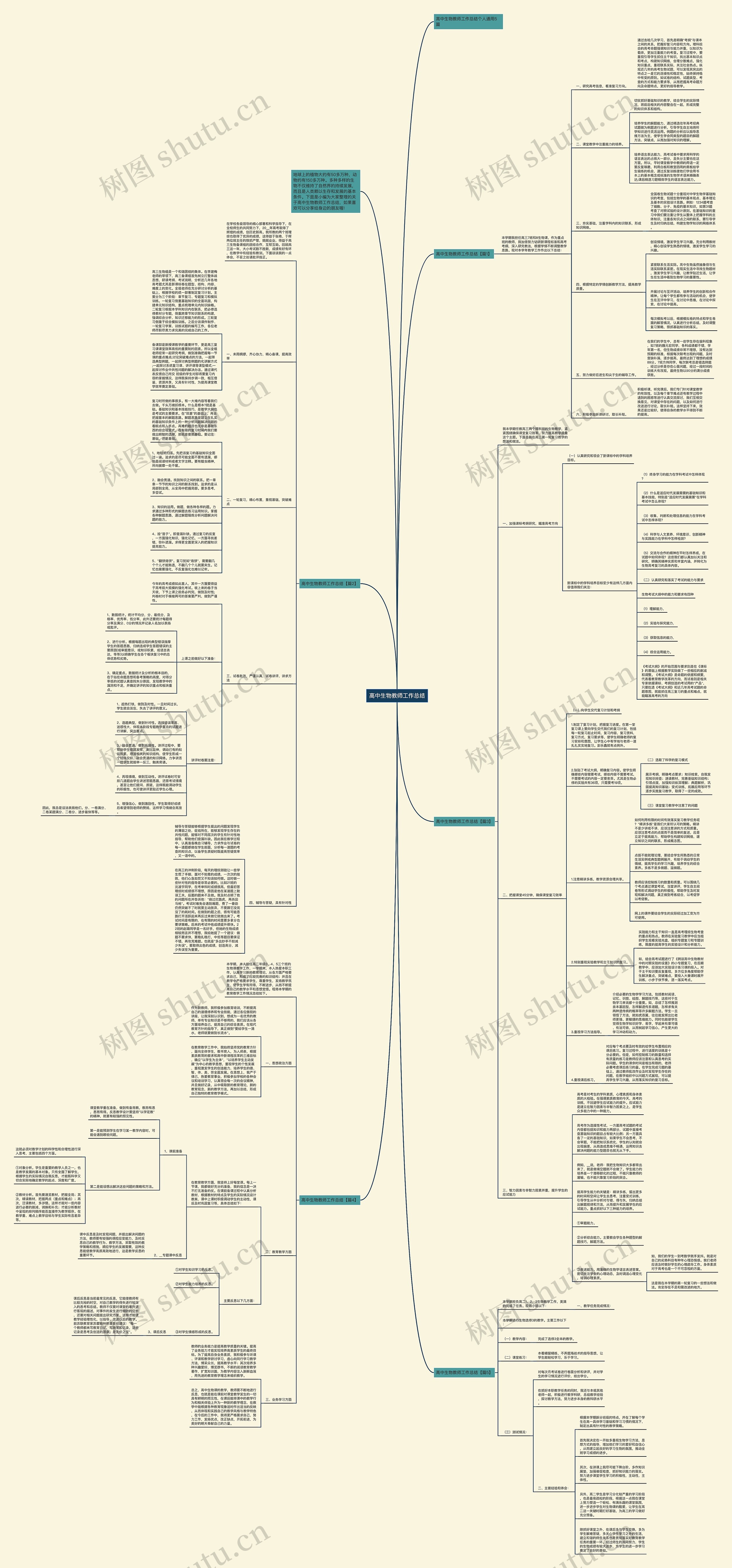 高中生物教师工作总结思维导图