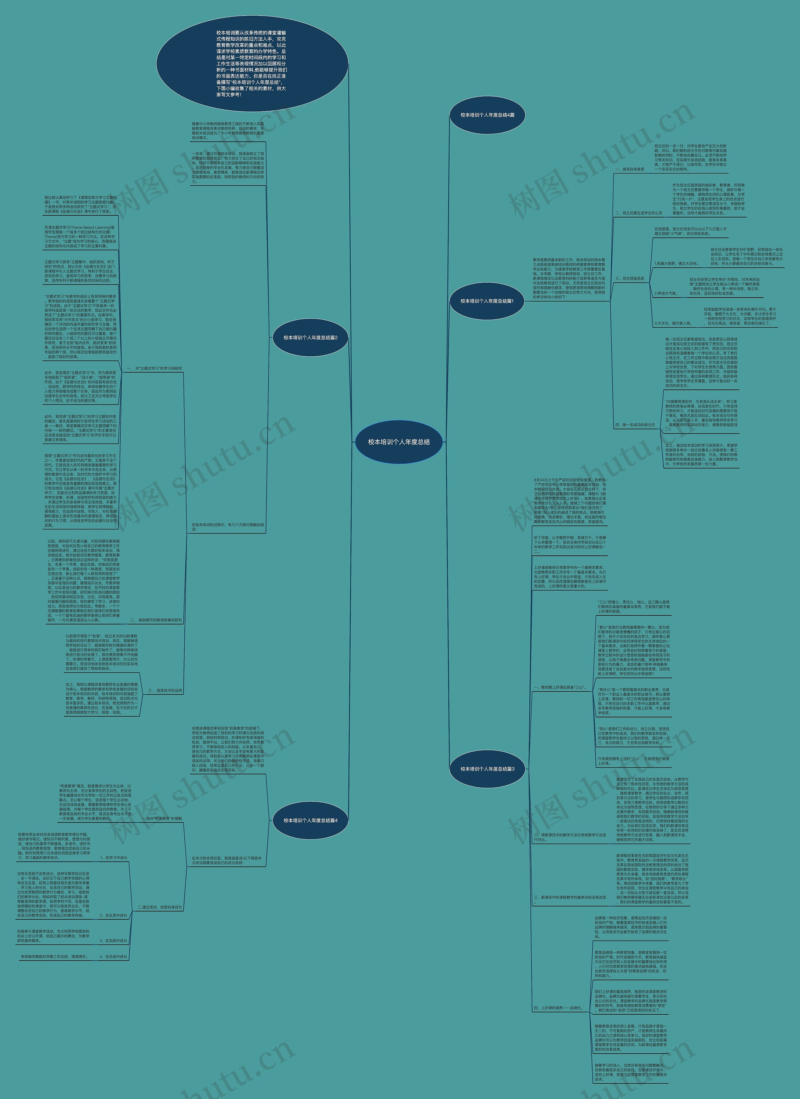 校本培训个人年度总结思维导图