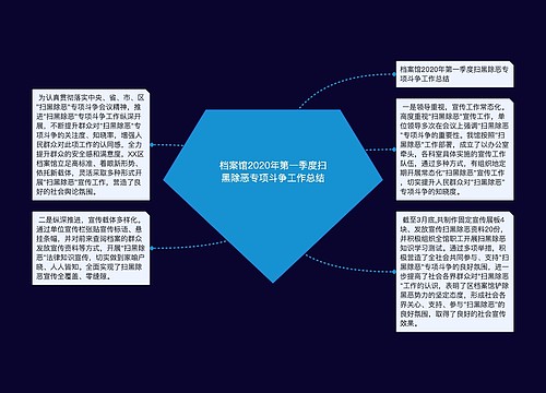 档案馆2020年第一季度扫黑除恶专项斗争工作总结