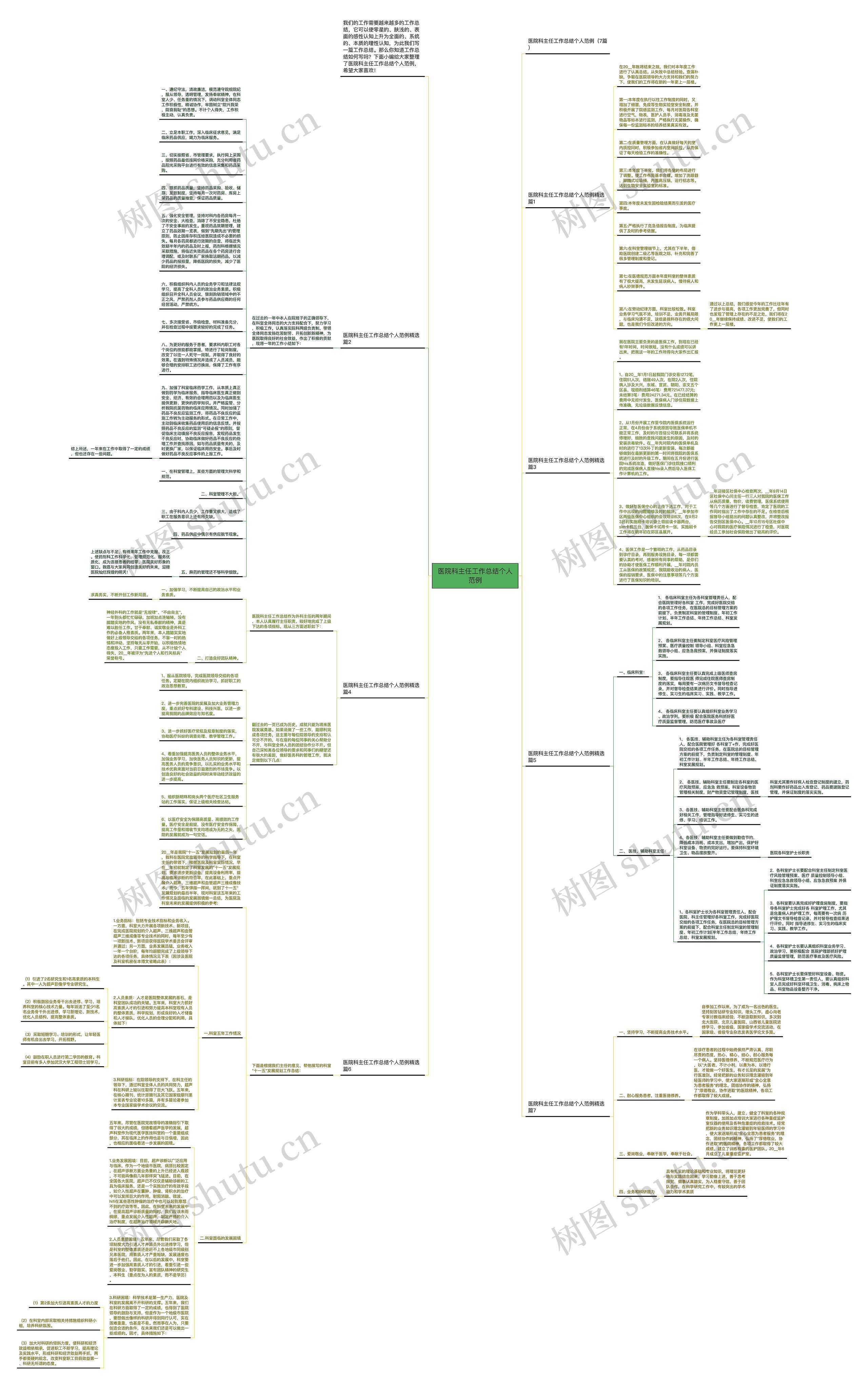 医院科主任工作总结个人范例思维导图