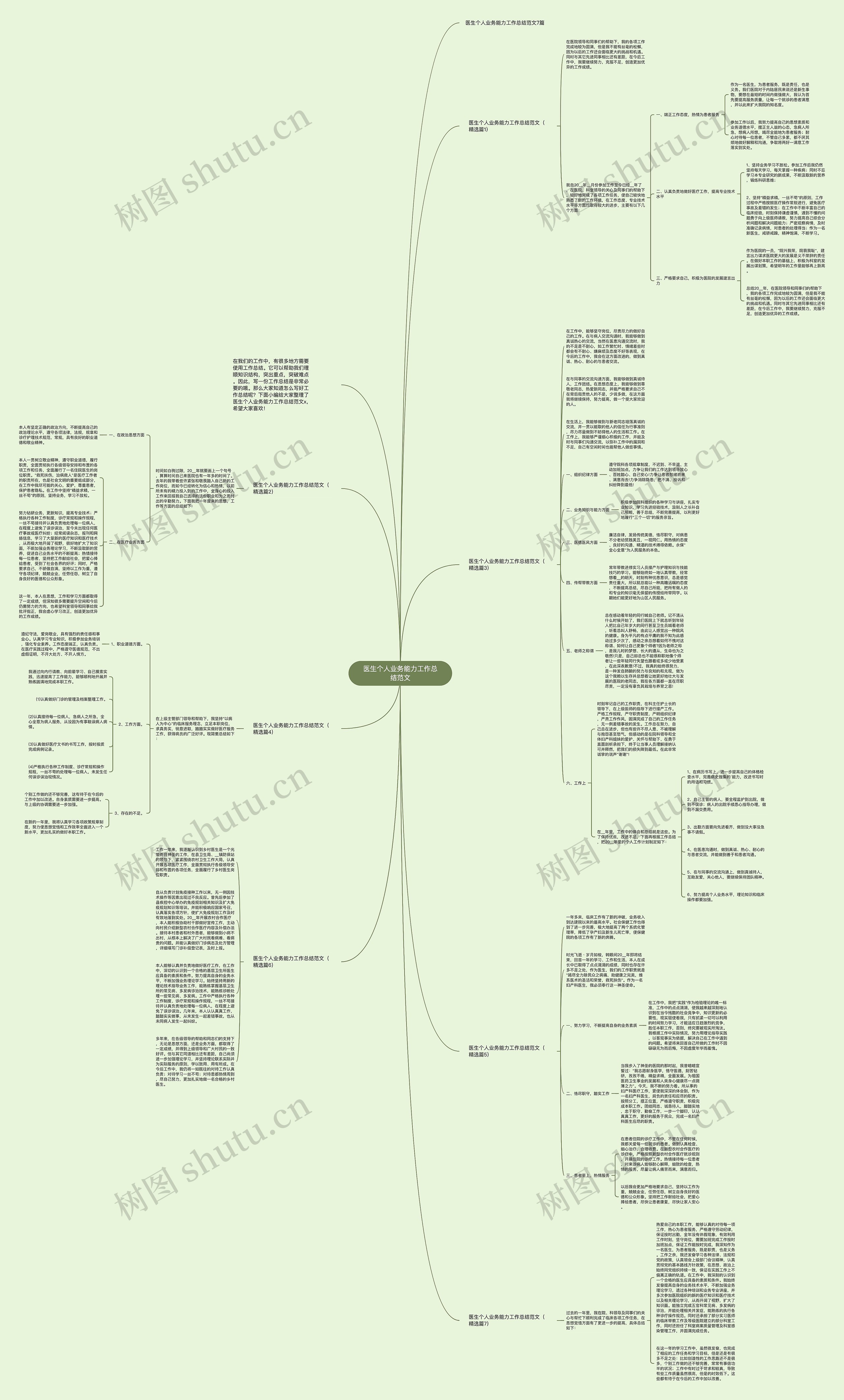 医生个人业务能力工作总结范文思维导图