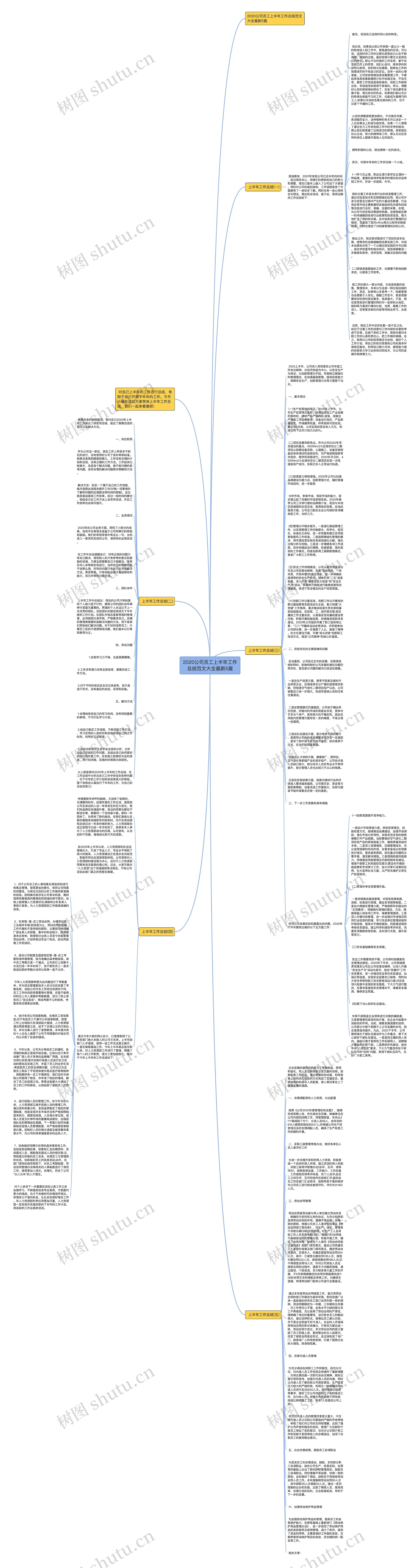 2020公司员工上半年工作总结范文大全最新5篇思维导图