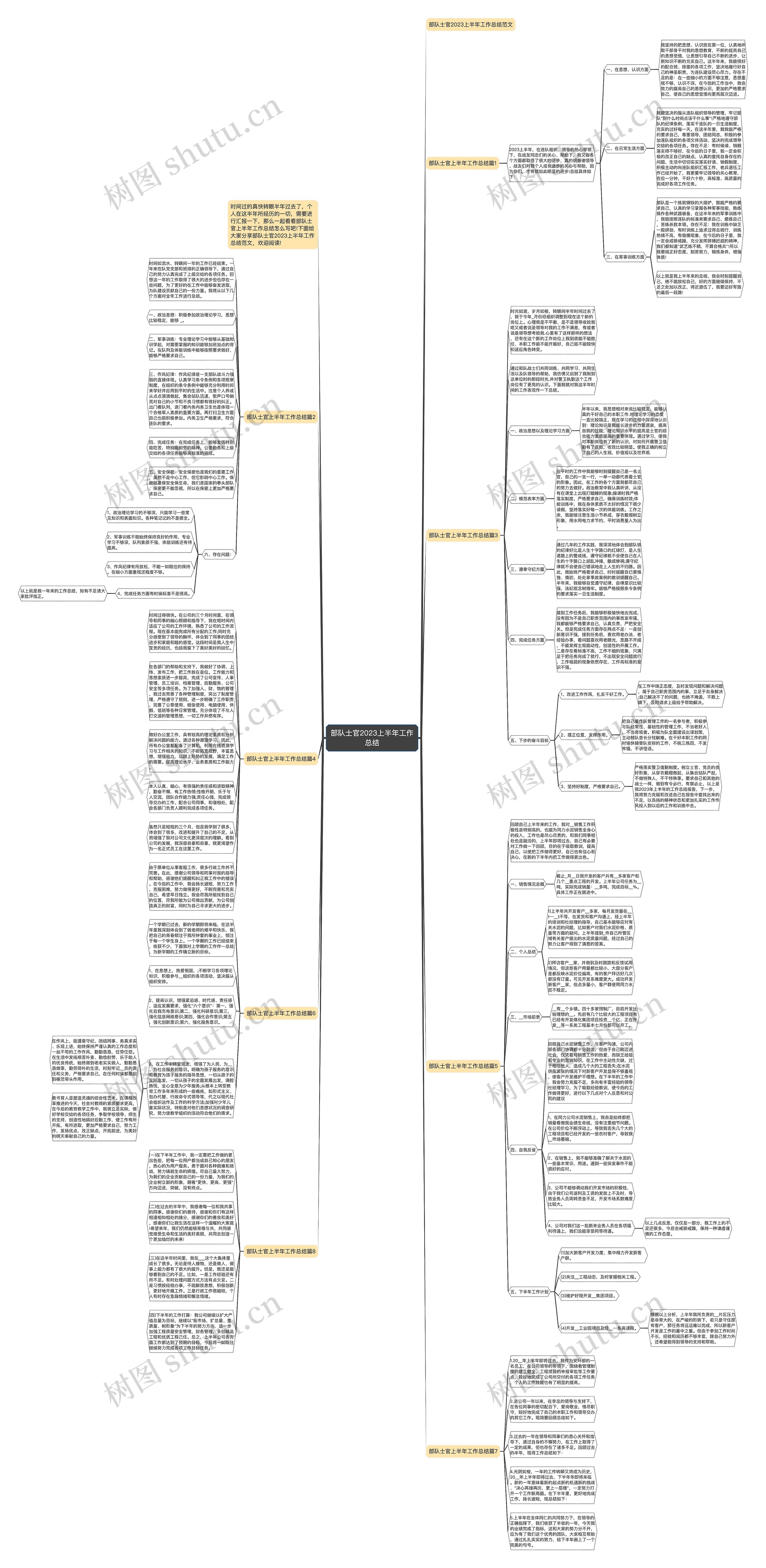 部队士官2023上半年工作总结思维导图