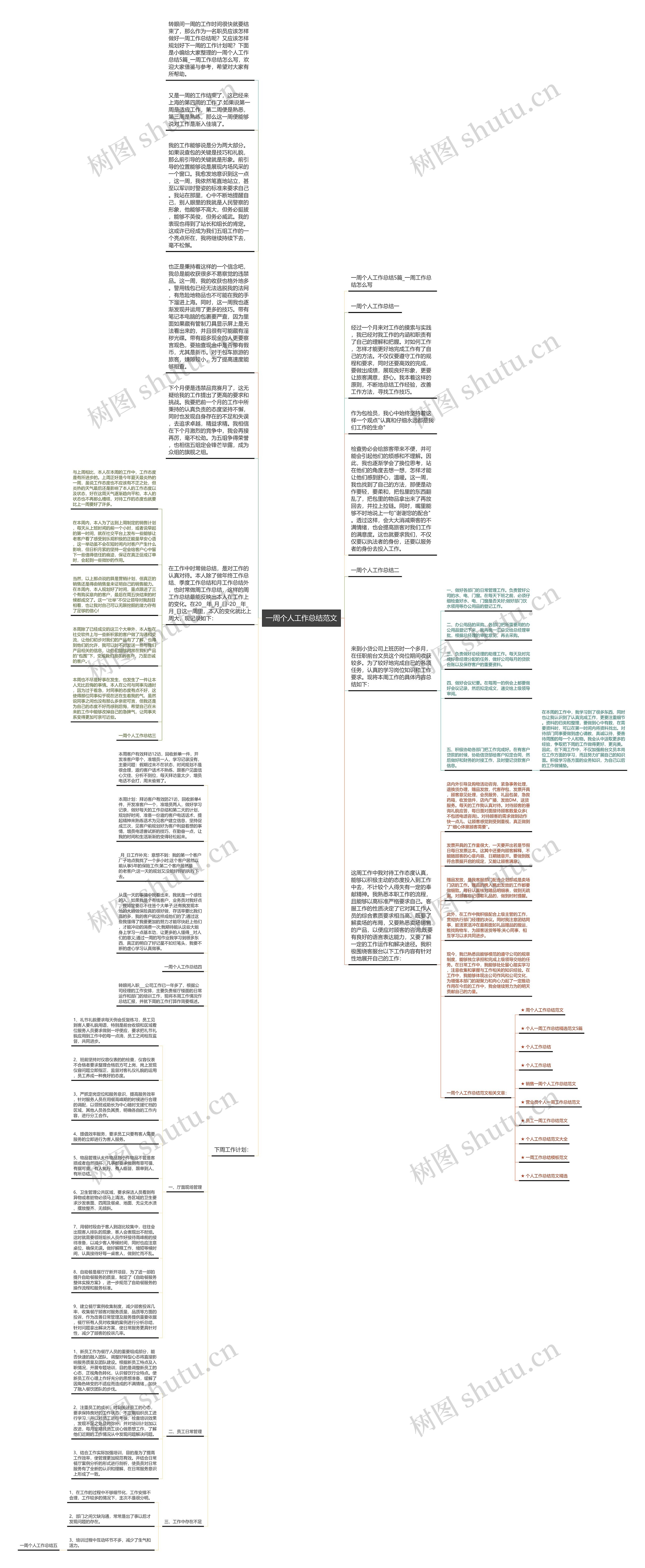 一周个人工作总结范文思维导图