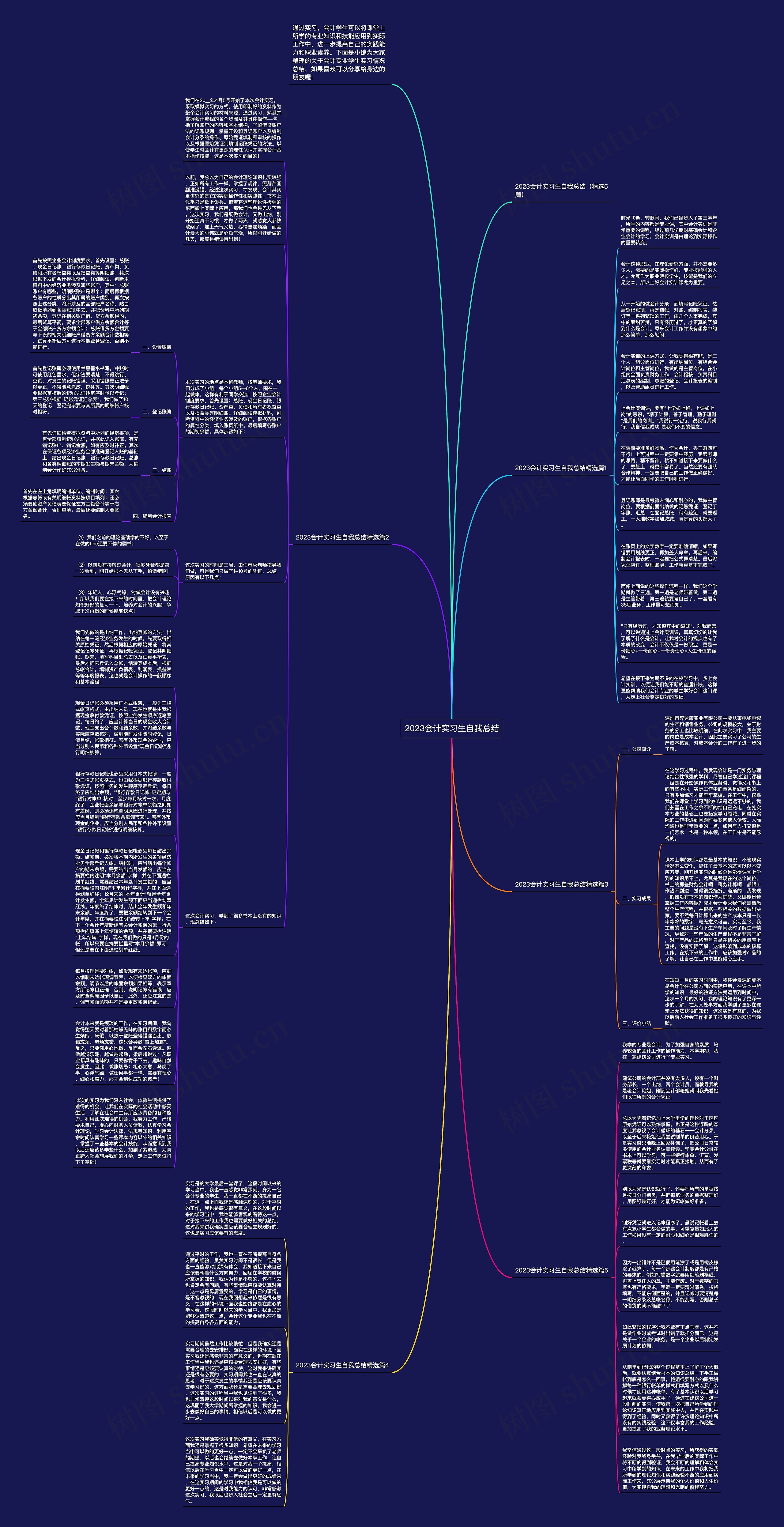 2023会计实习生自我总结思维导图