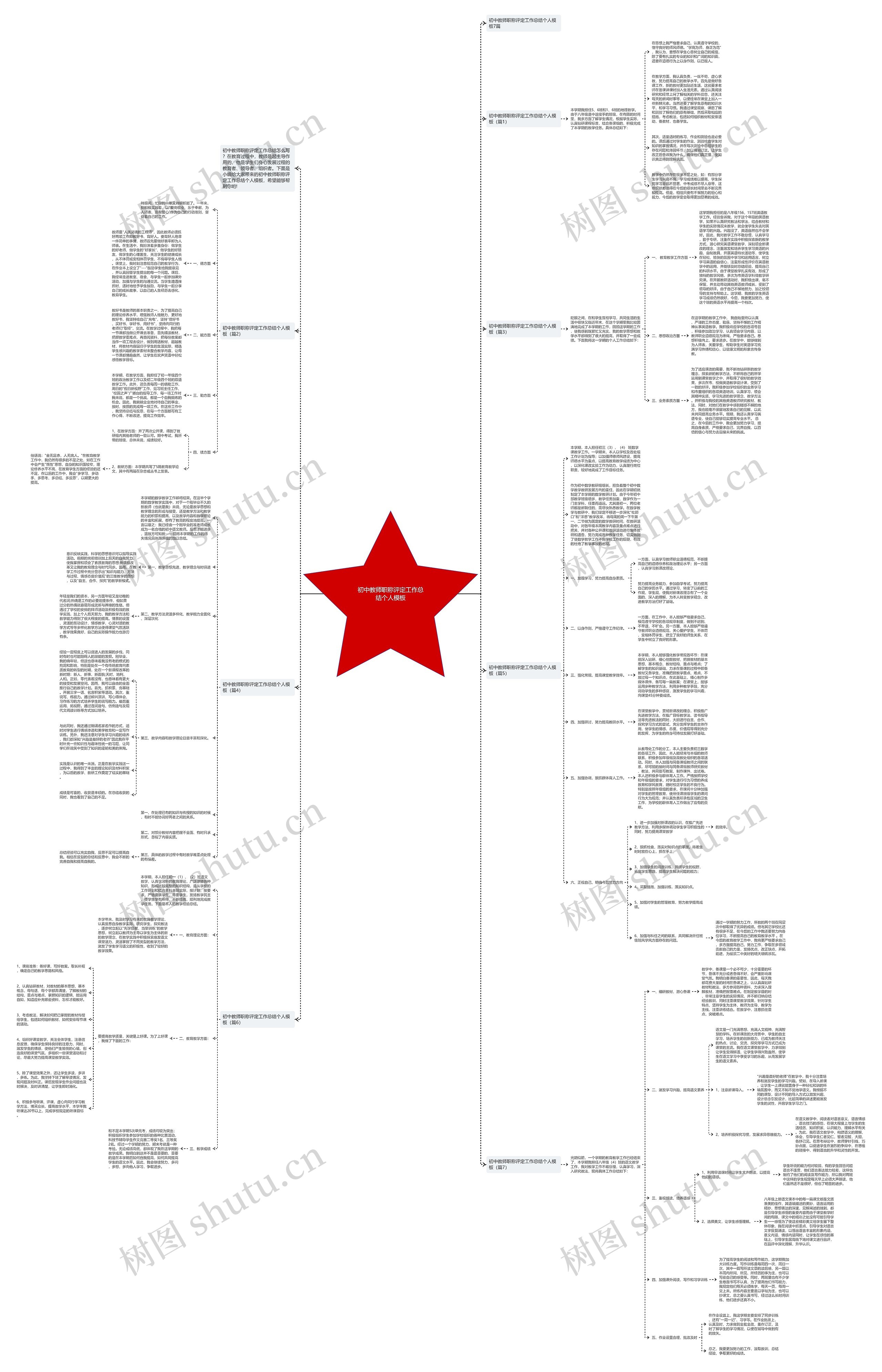 初中教师职称评定工作总结个人思维导图