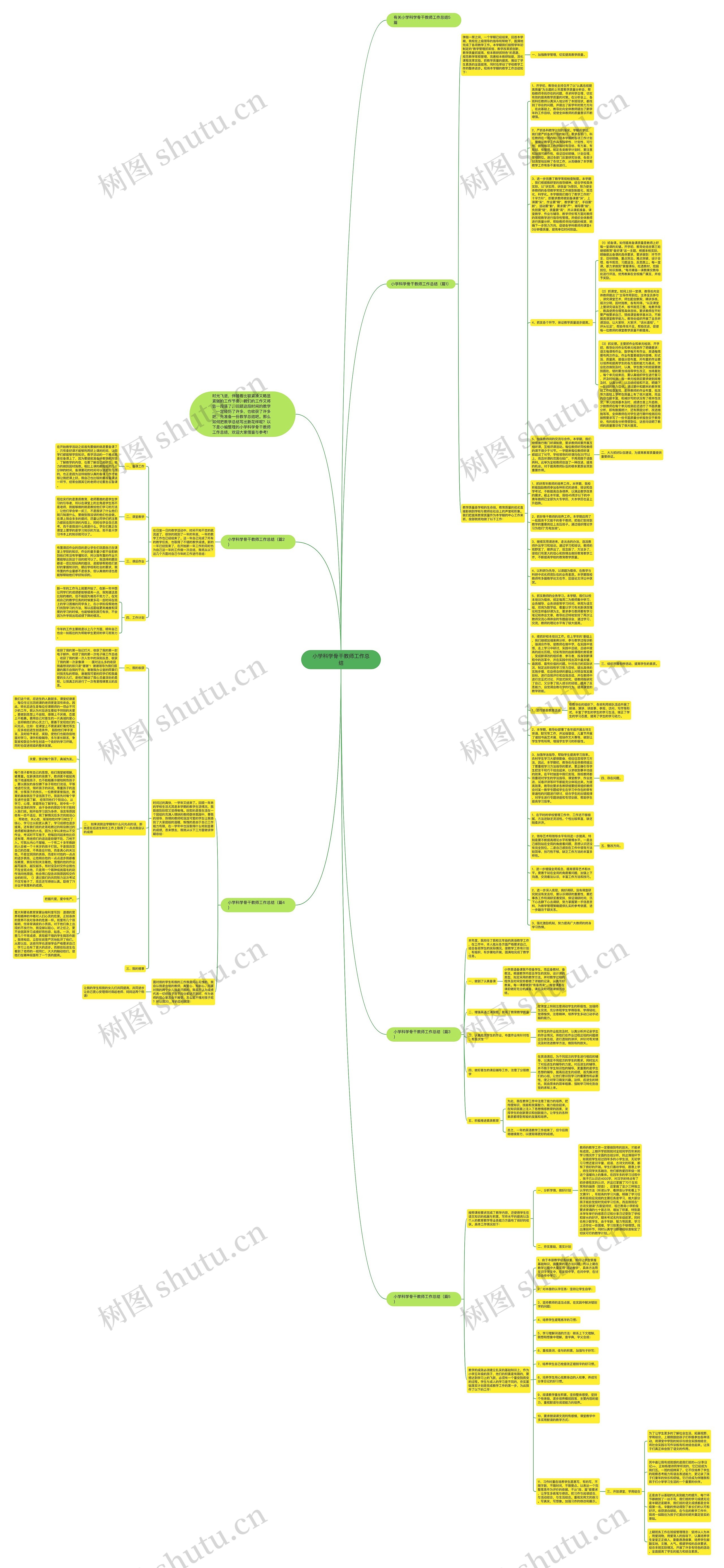 小学科学骨干教师工作总结思维导图