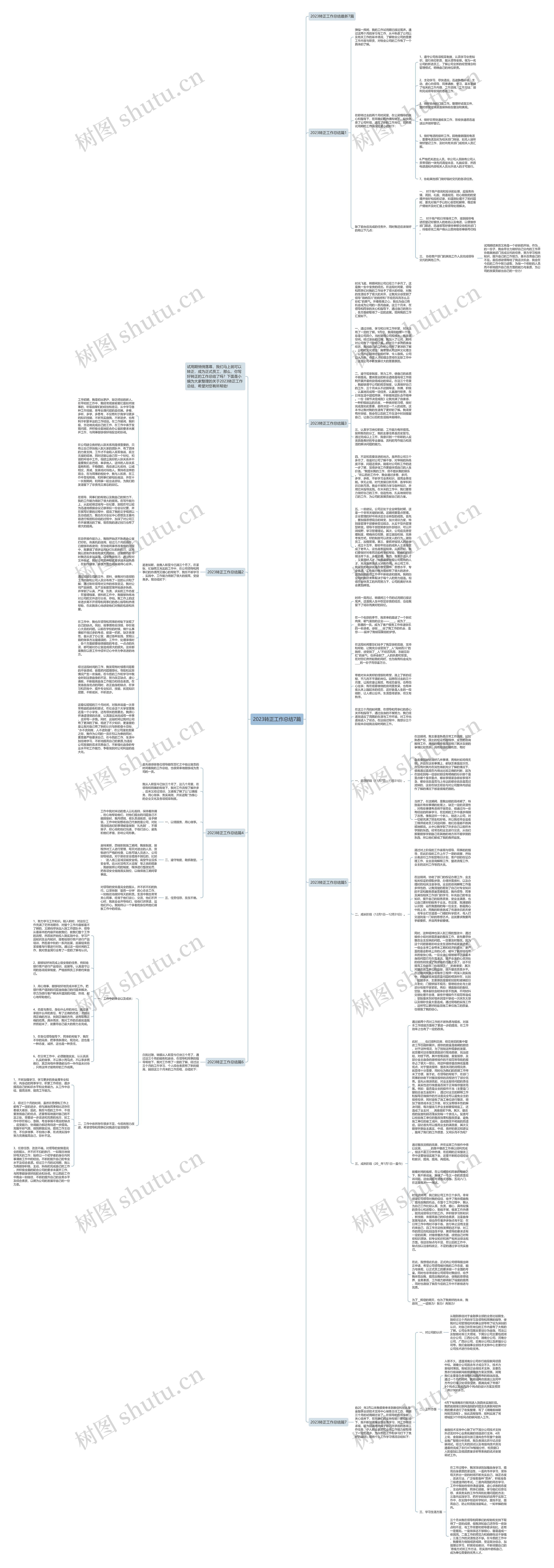 2023转正工作总结7篇思维导图