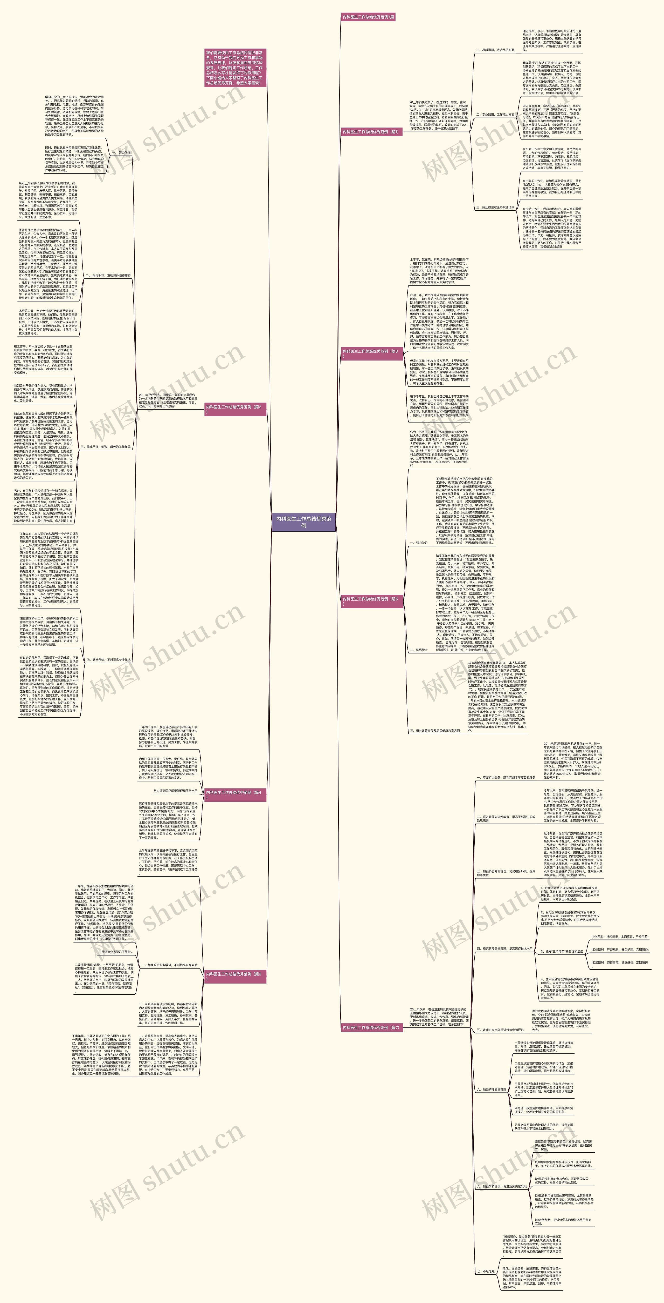内科医生工作总结优秀范例思维导图