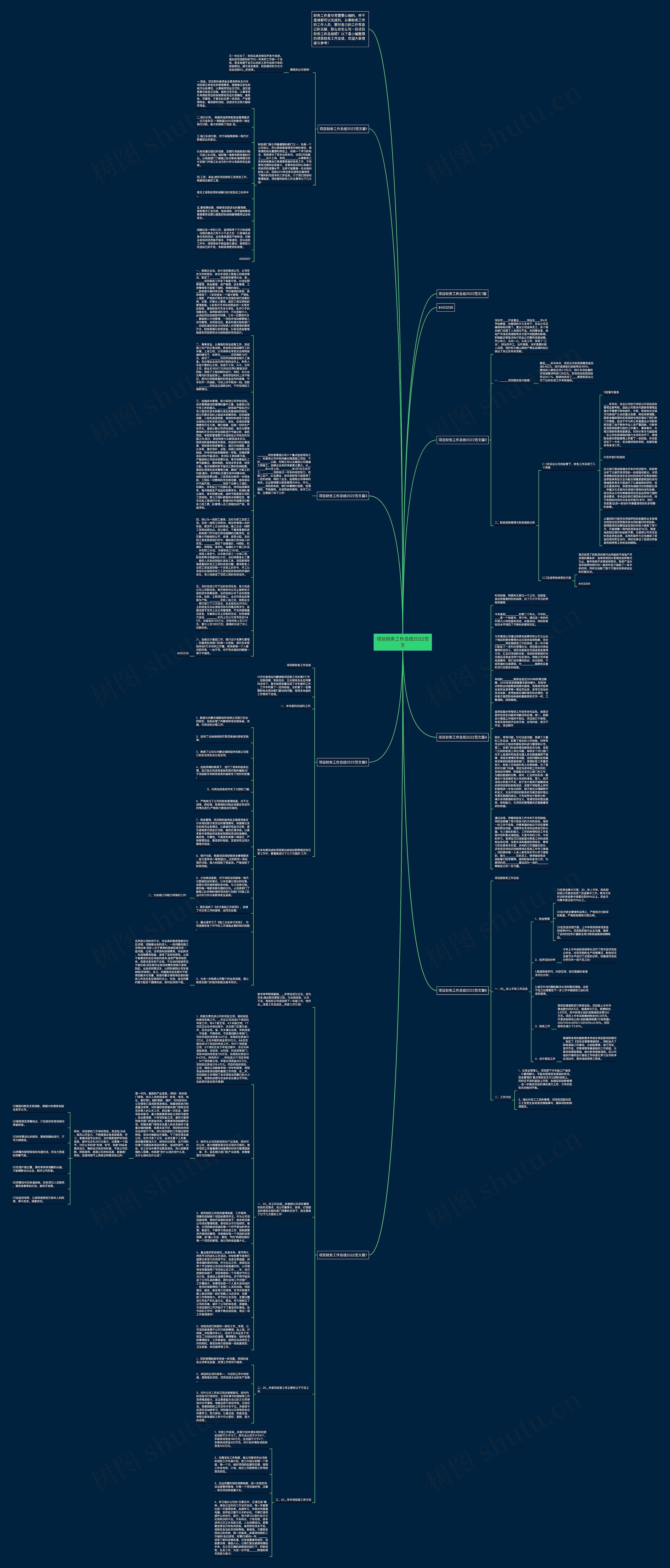 项目财务工作总结2022范文