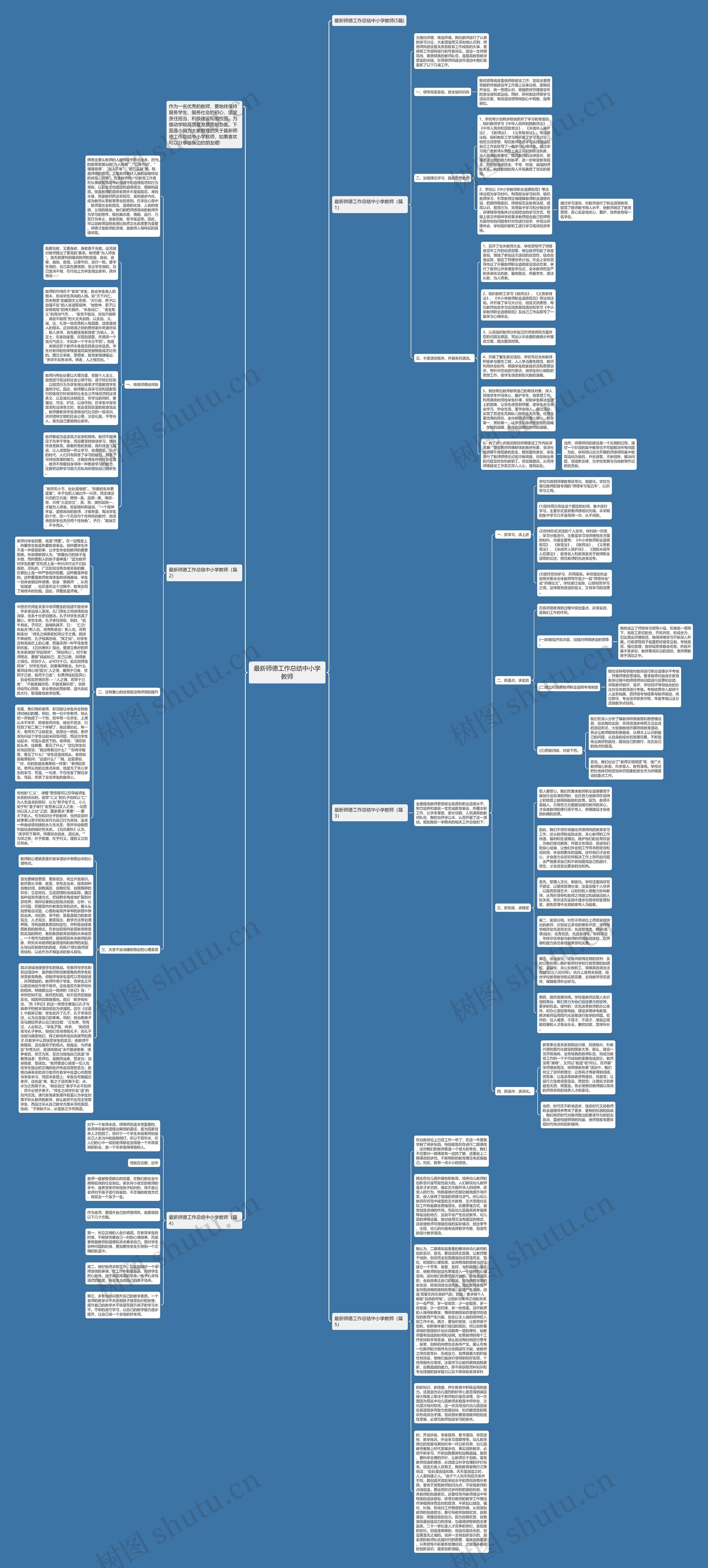 最新师德工作总结中小学教师思维导图