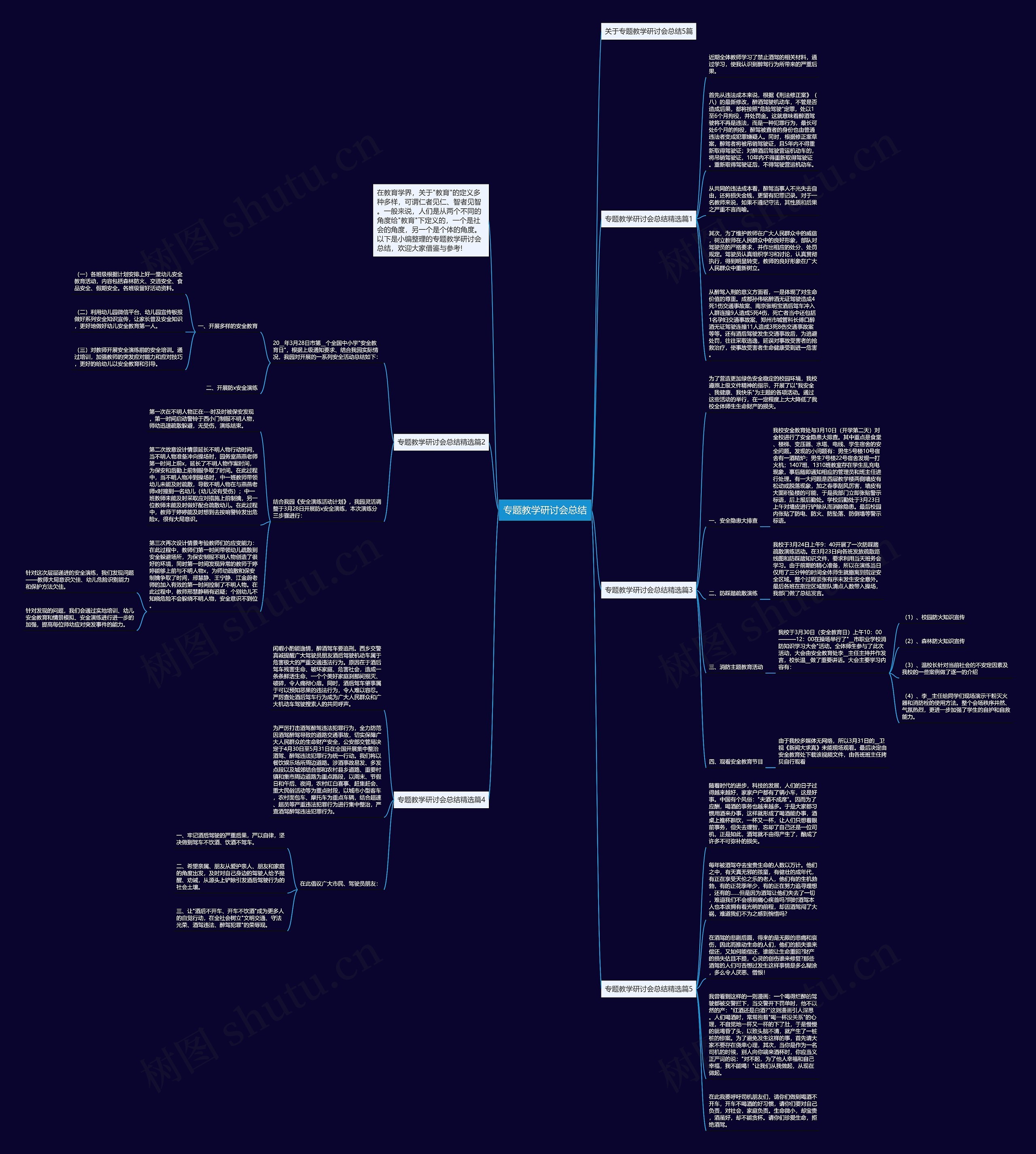 专题教学研讨会总结思维导图