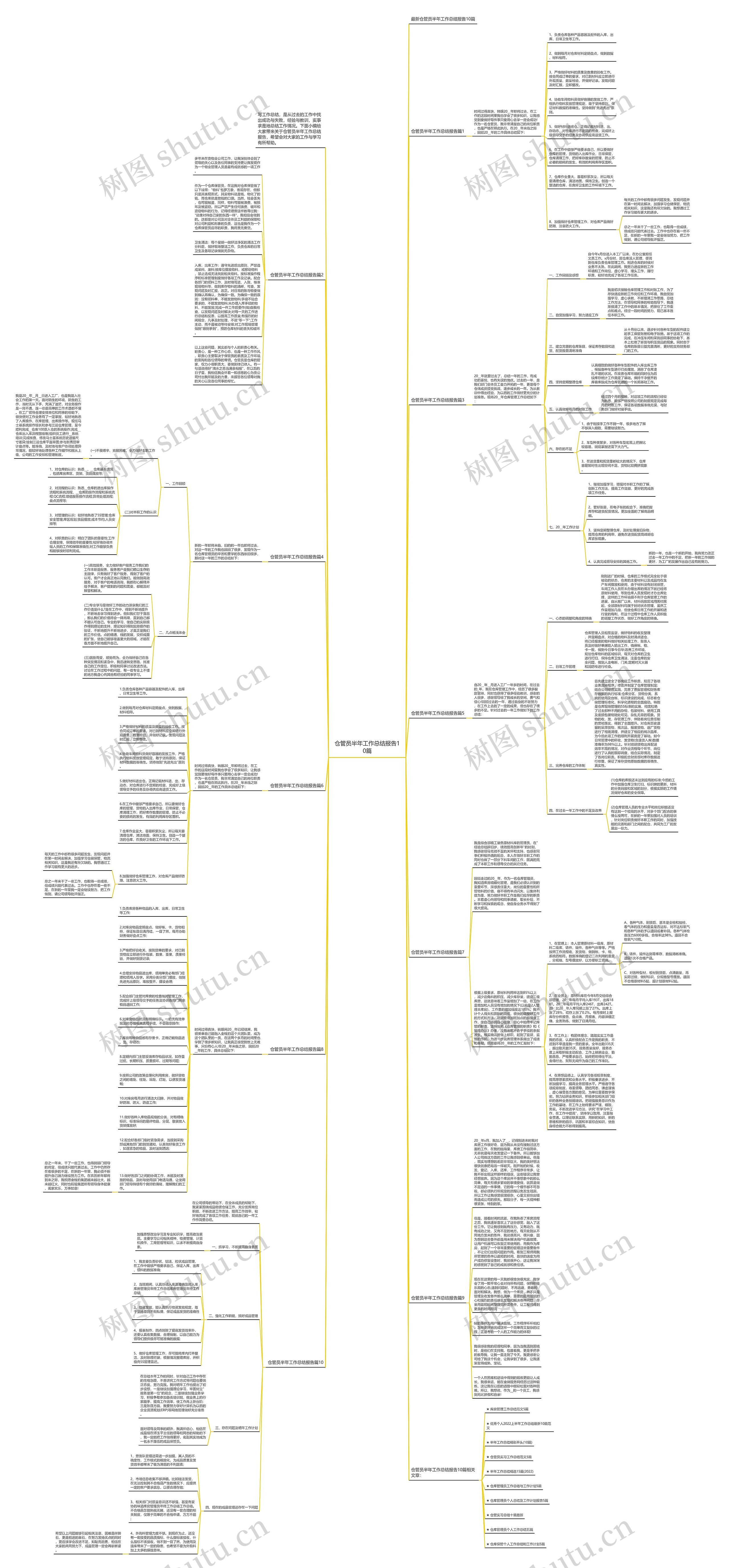 仓管员半年工作总结报告10篇思维导图