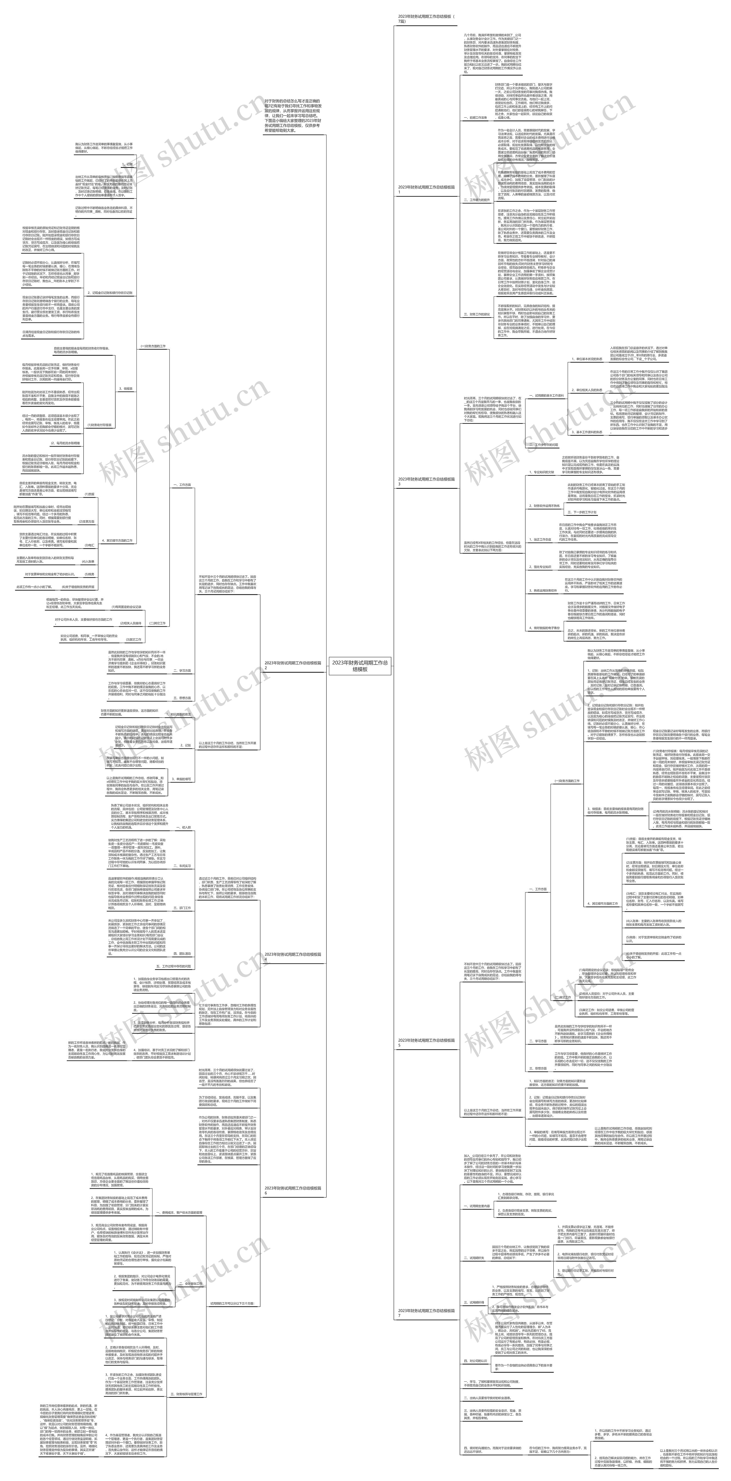 2023年财务试用期工作总结思维导图