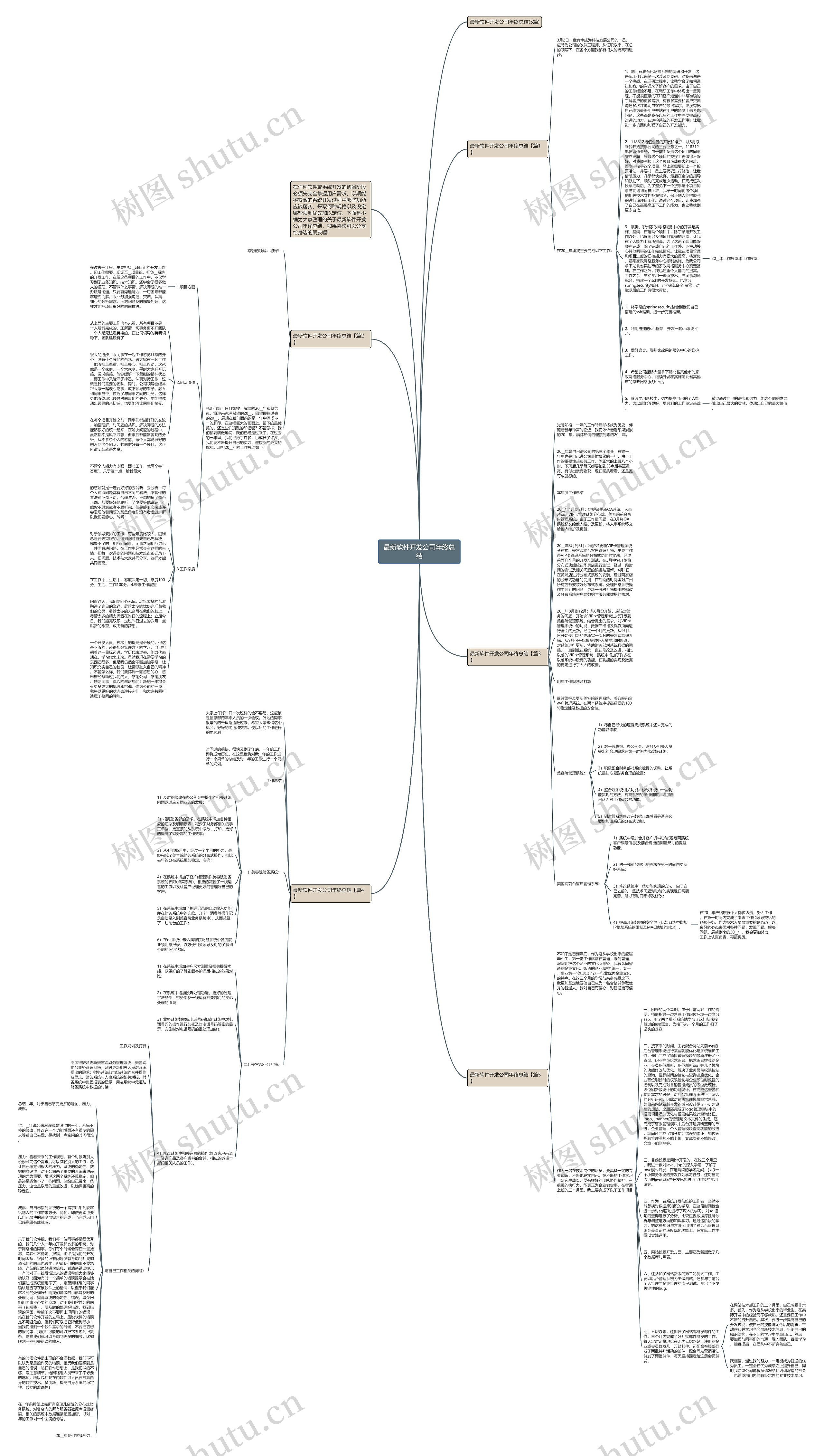 最新软件开发公司年终总结思维导图
