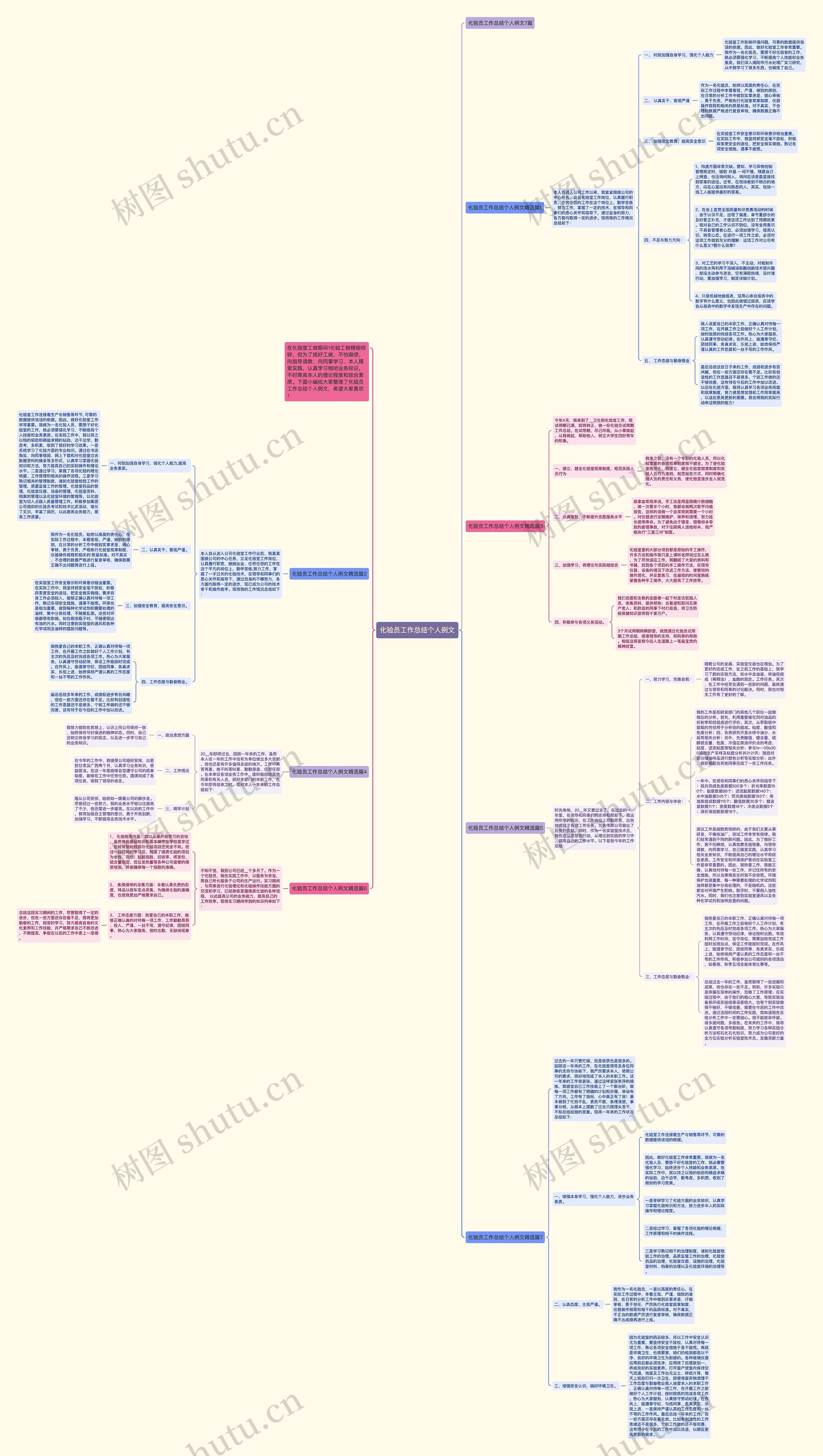 化验员工作总结个人例文思维导图