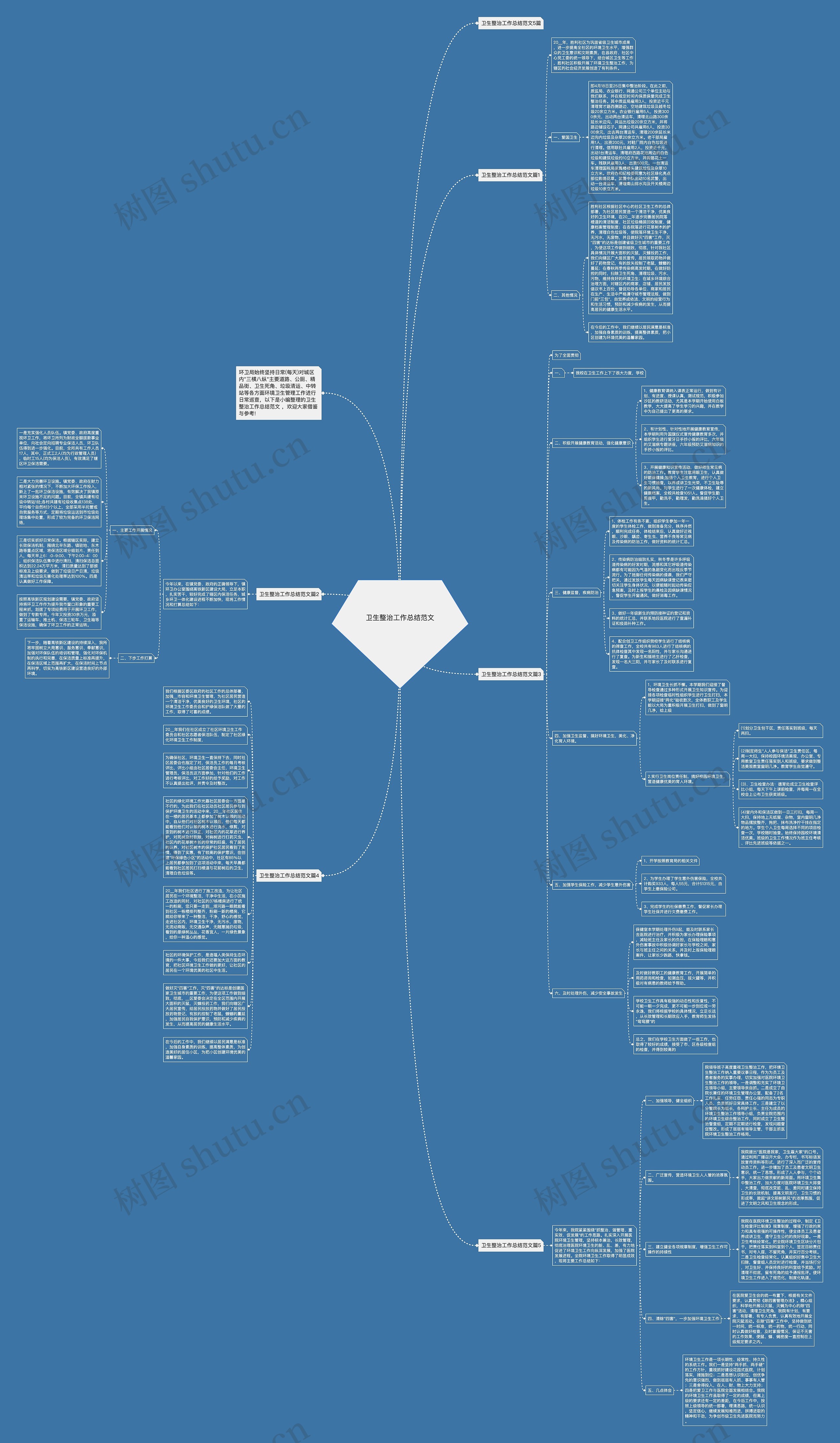 卫生整治工作总结范文思维导图