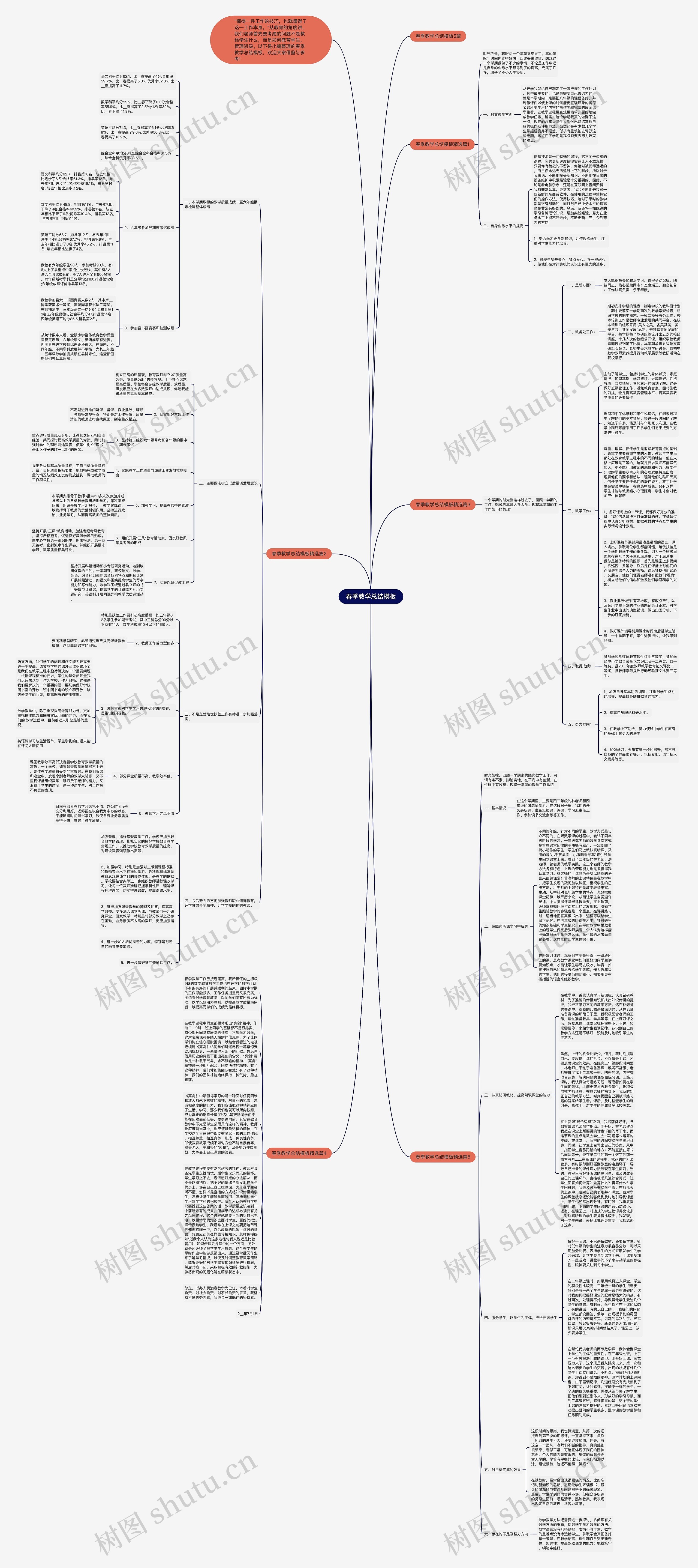 春季教学总结思维导图