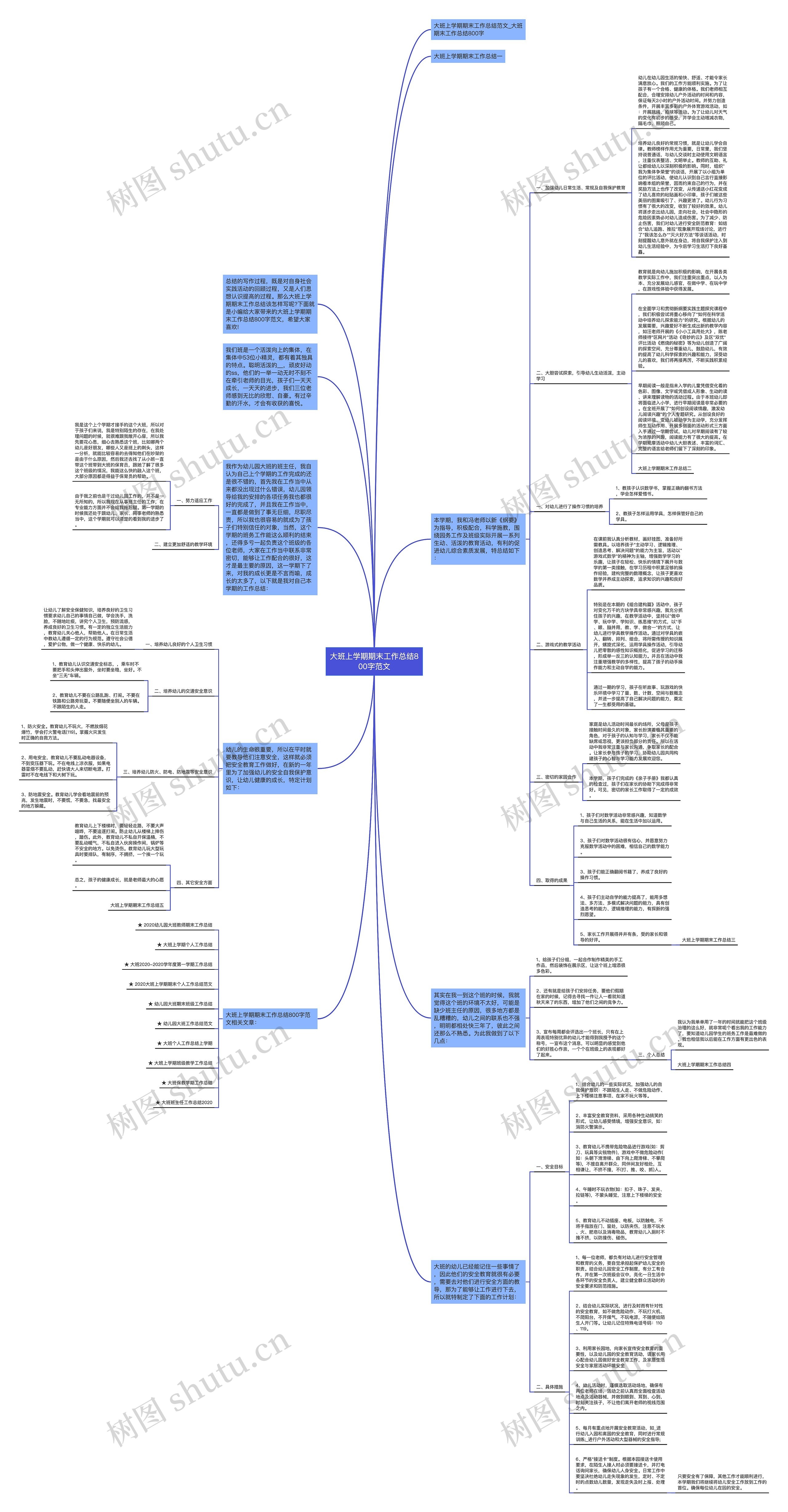 大班上学期期末工作总结800字范文思维导图