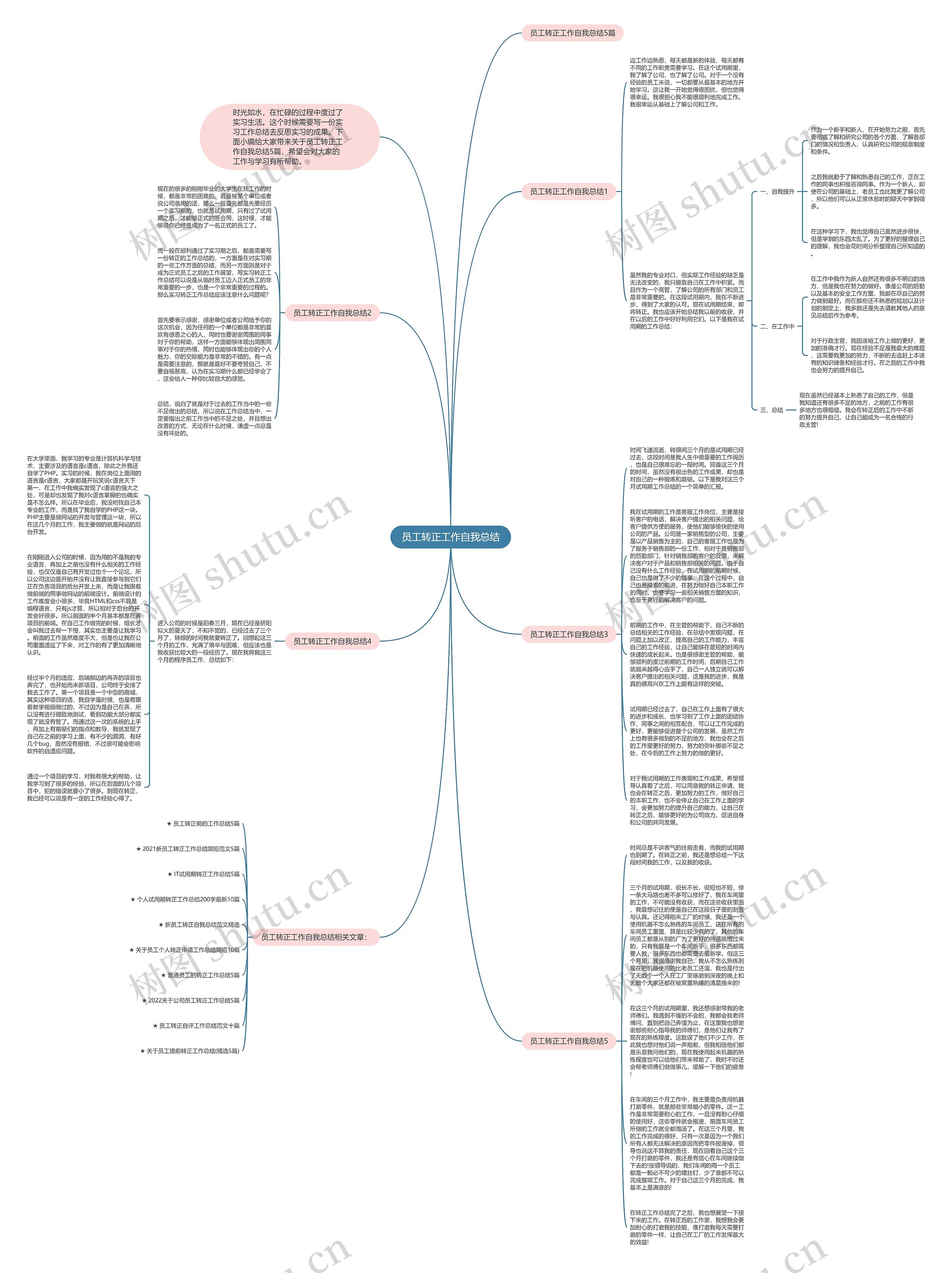 员工转正工作自我总结思维导图
