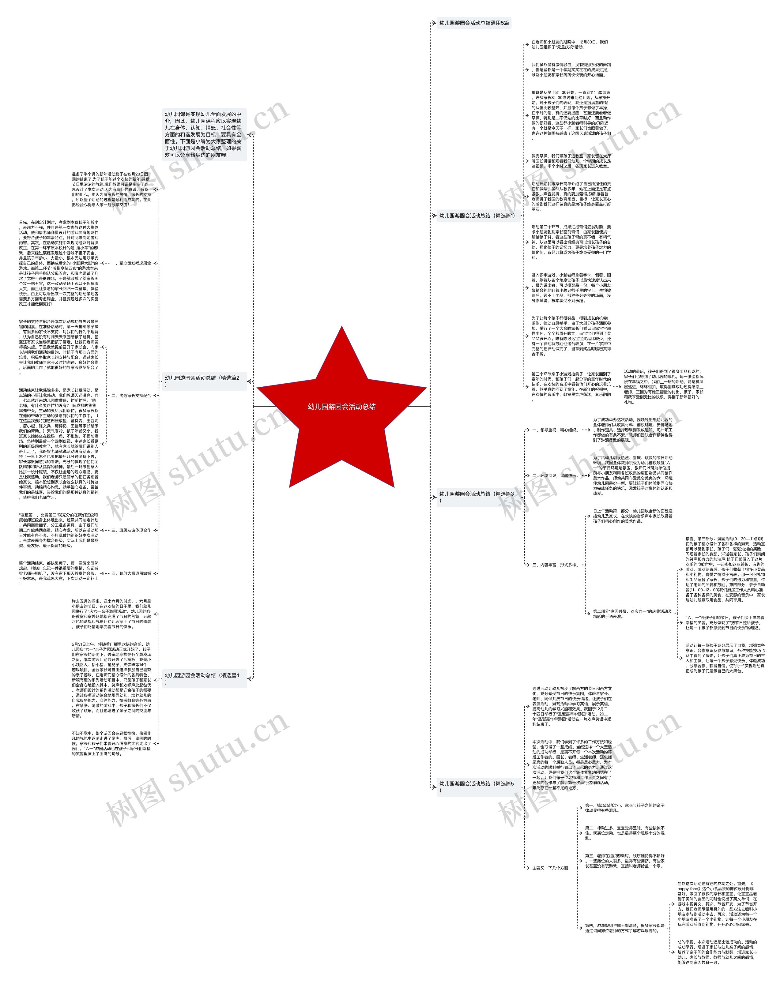 幼儿园游园会活动总结思维导图