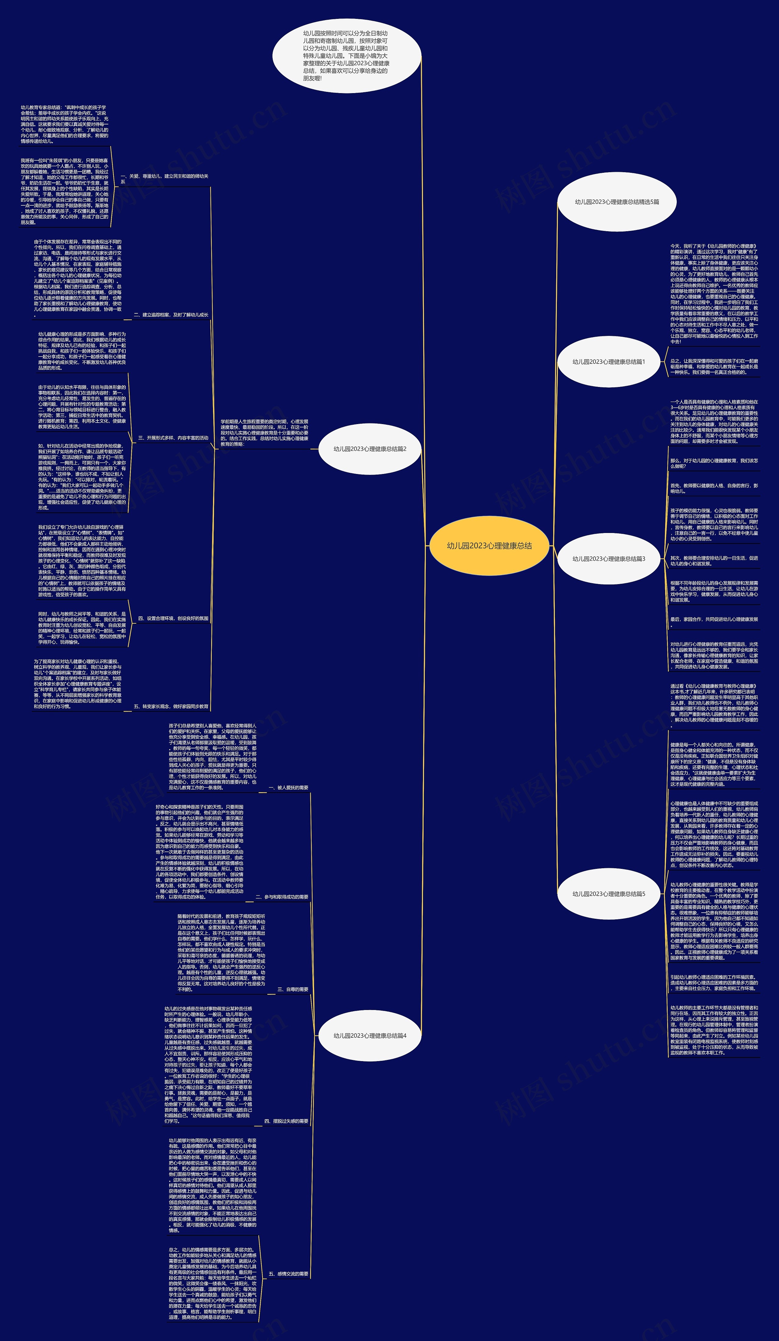 幼儿园2023心理健康总结思维导图