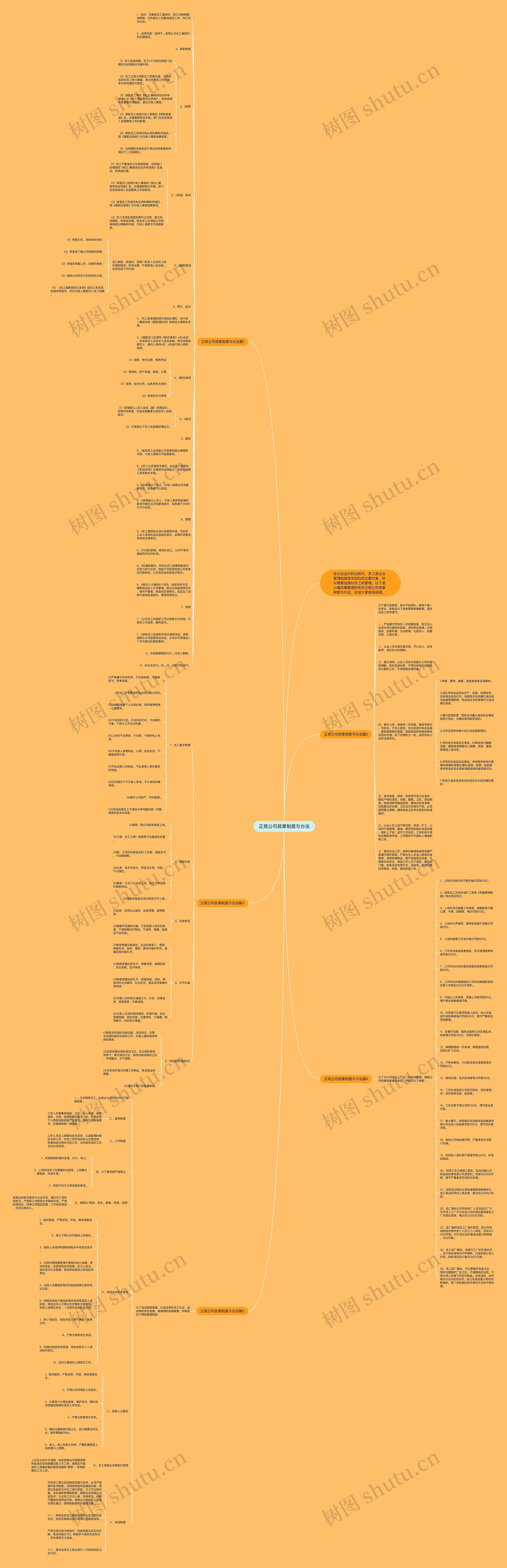 正规公司规章制度与办法思维导图